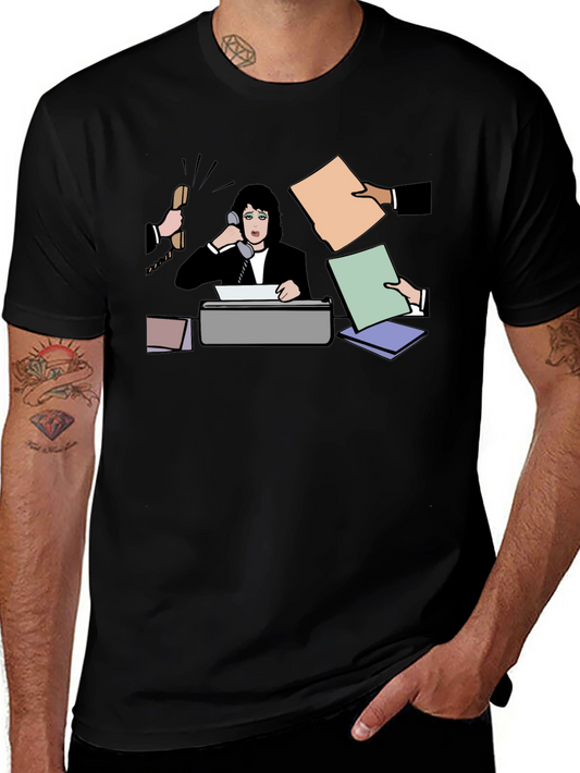 Busy Office Lady T-Shirt - Black