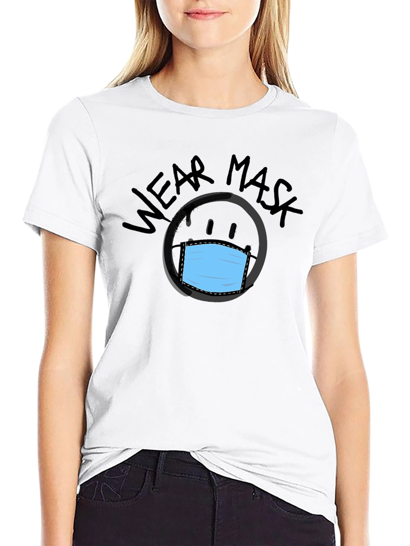 Wear Mask Graphic Tee - Black