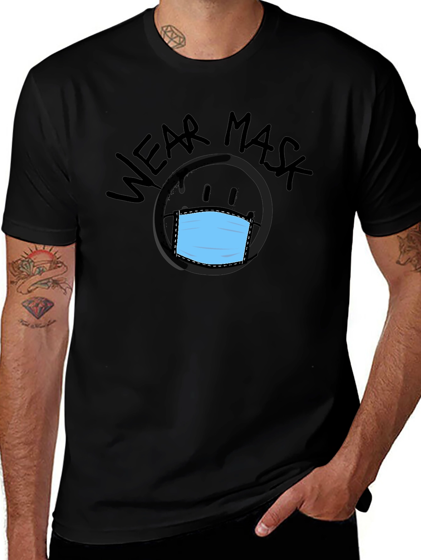 Wear Mask Graphic Tee - Black
