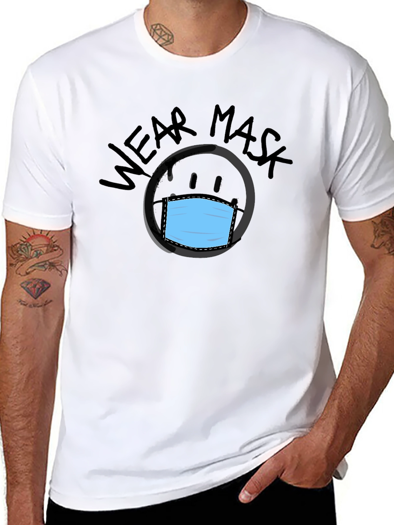 Wear Mask Graphic Tee - Black