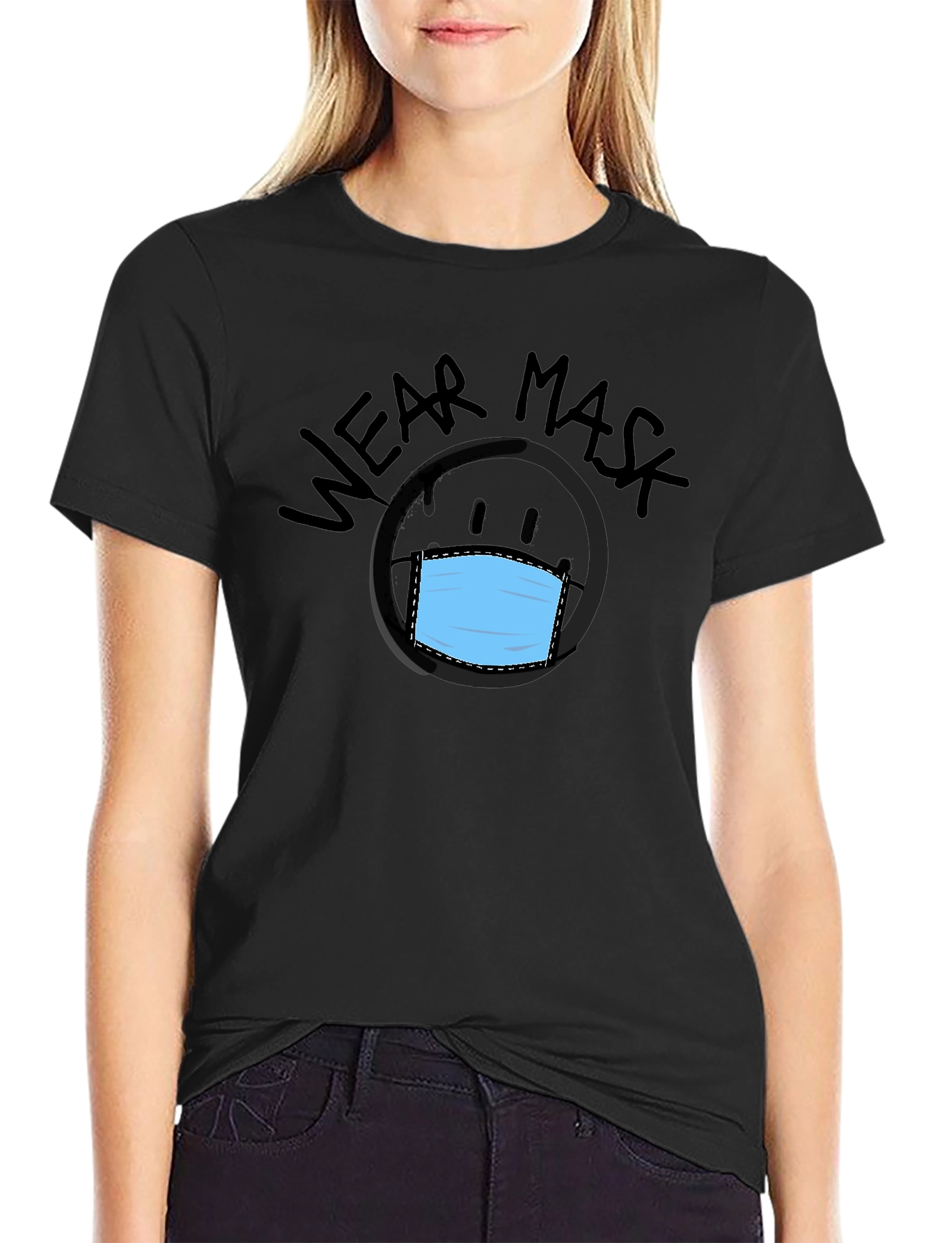 Wear Mask Graphic Tee - Black