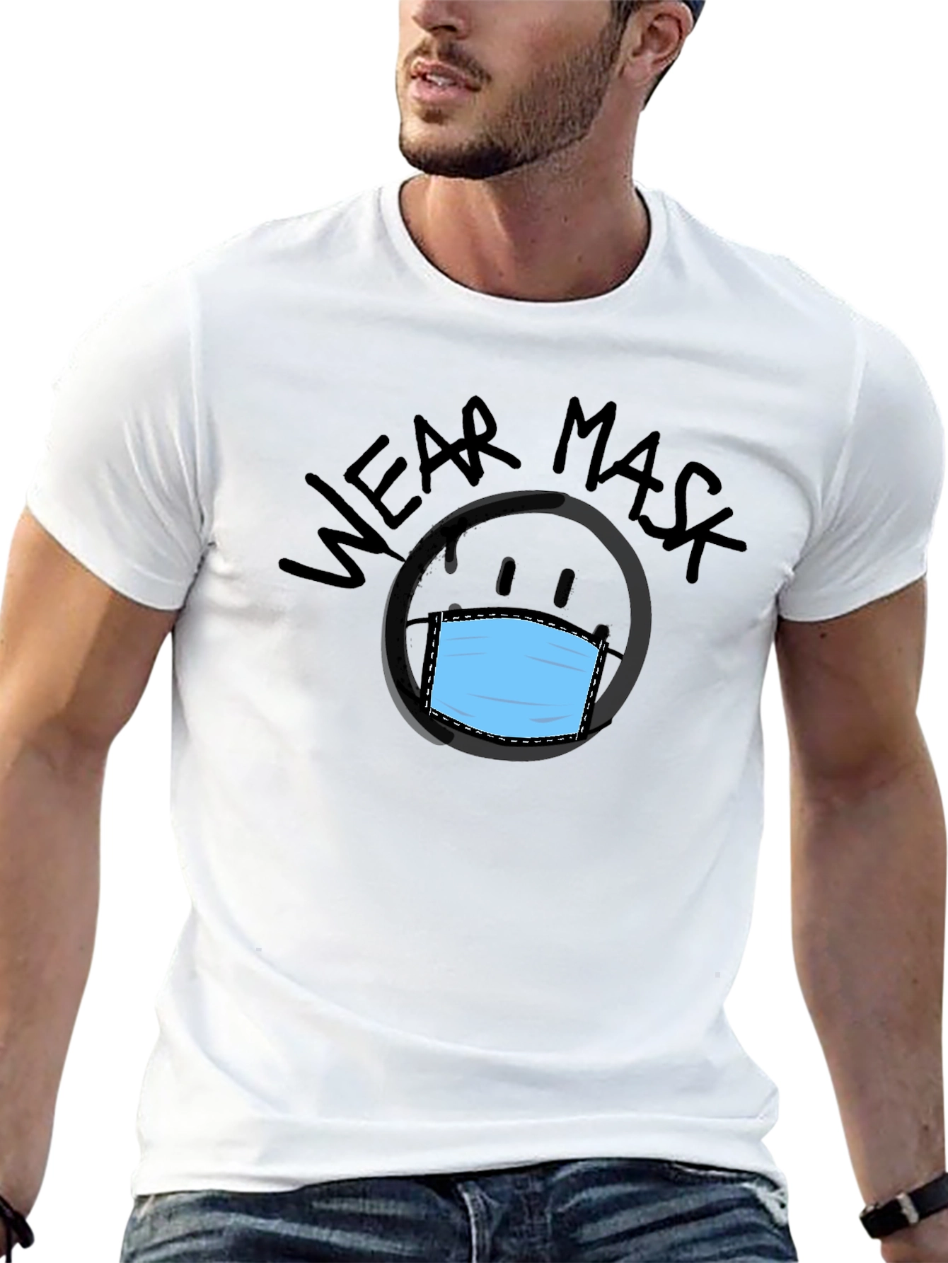Wear Mask Graphic Tee - Black