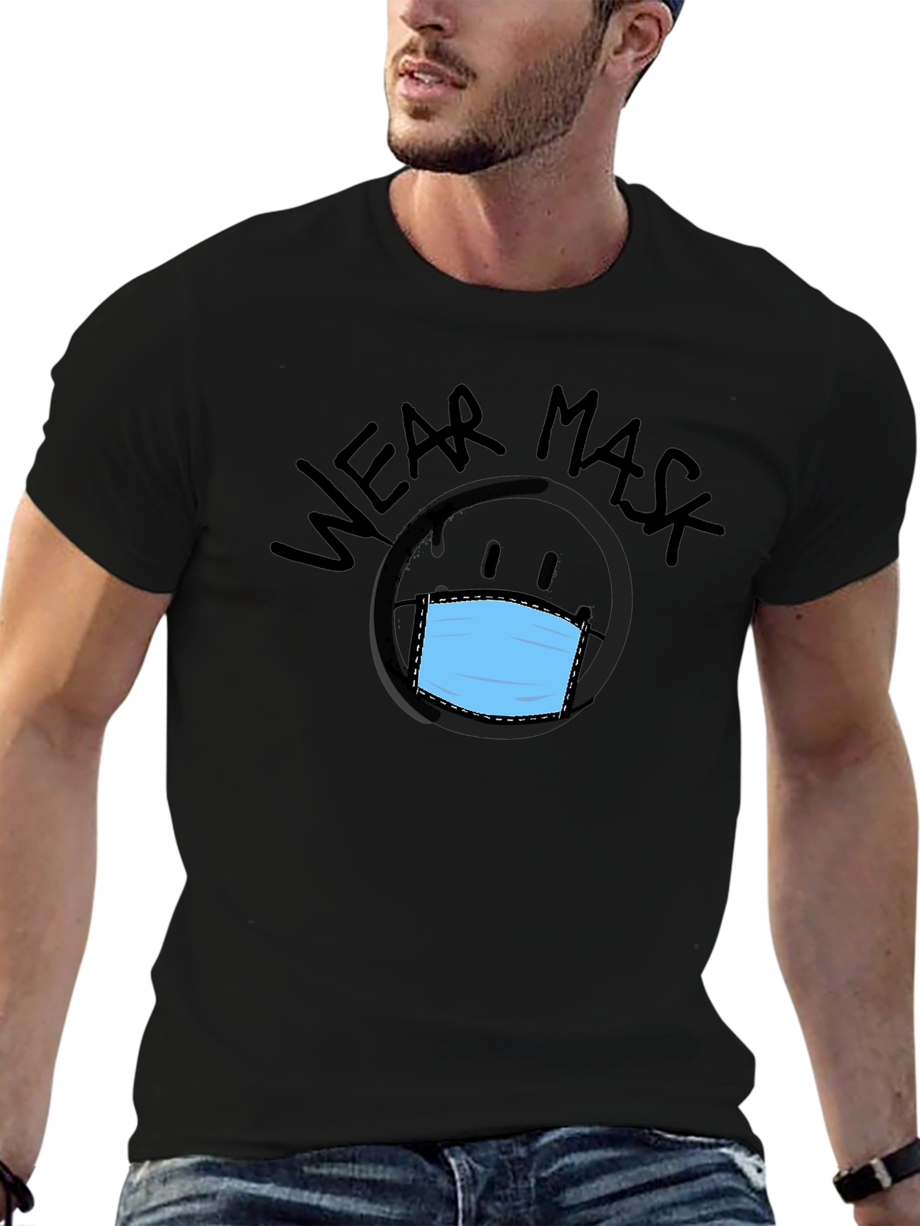 Wear Mask Graphic Tee - Black