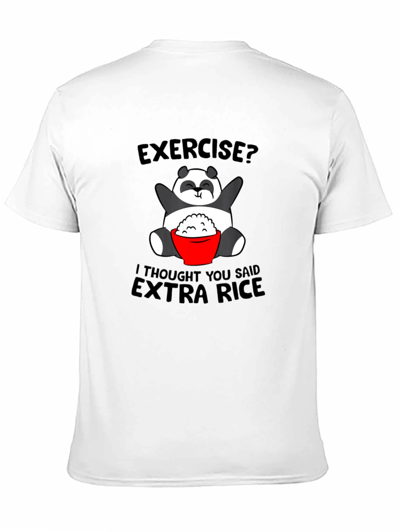 Funny Panda Extra Rice Graphic Tee Shirt