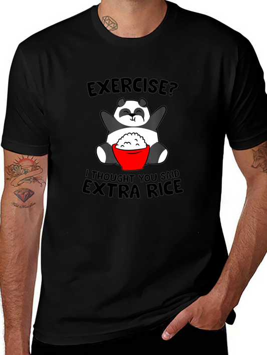 Funny Panda Extra Rice Graphic Tee Shirt