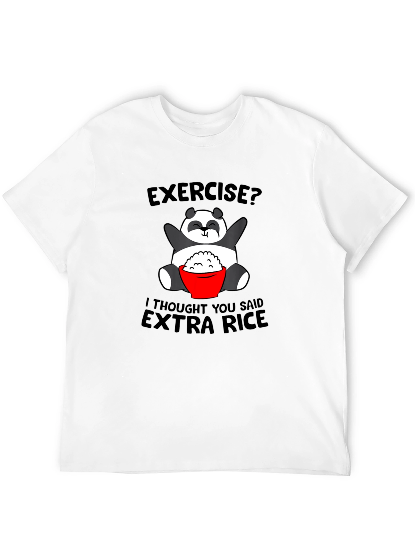 Funny Panda Extra Rice Graphic Tee Shirt