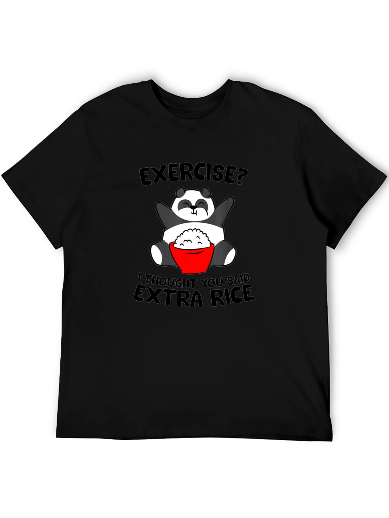 Funny Panda Extra Rice Graphic Tee Shirt