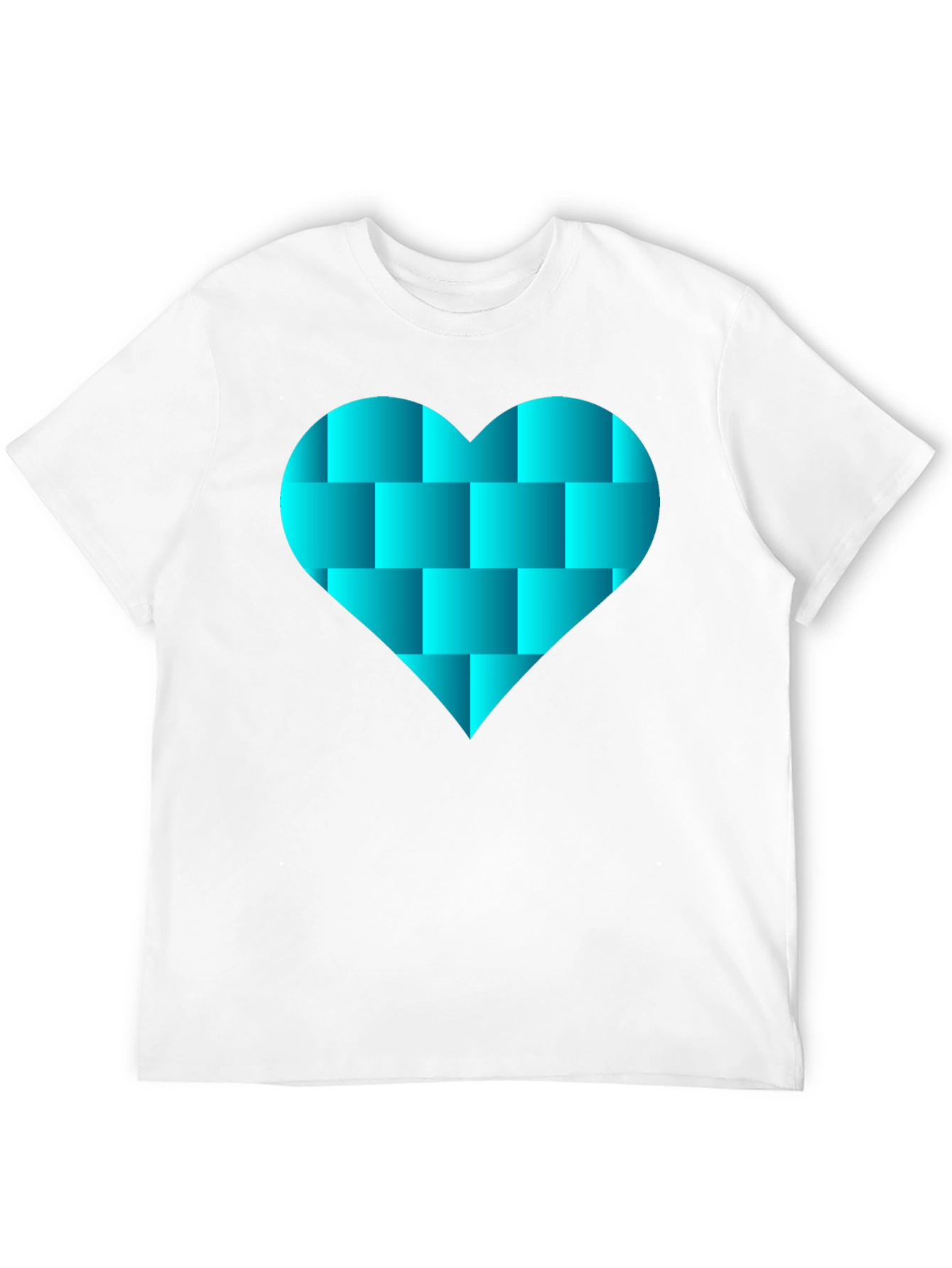 Geometric Heart Graphic Black Tee Shirt