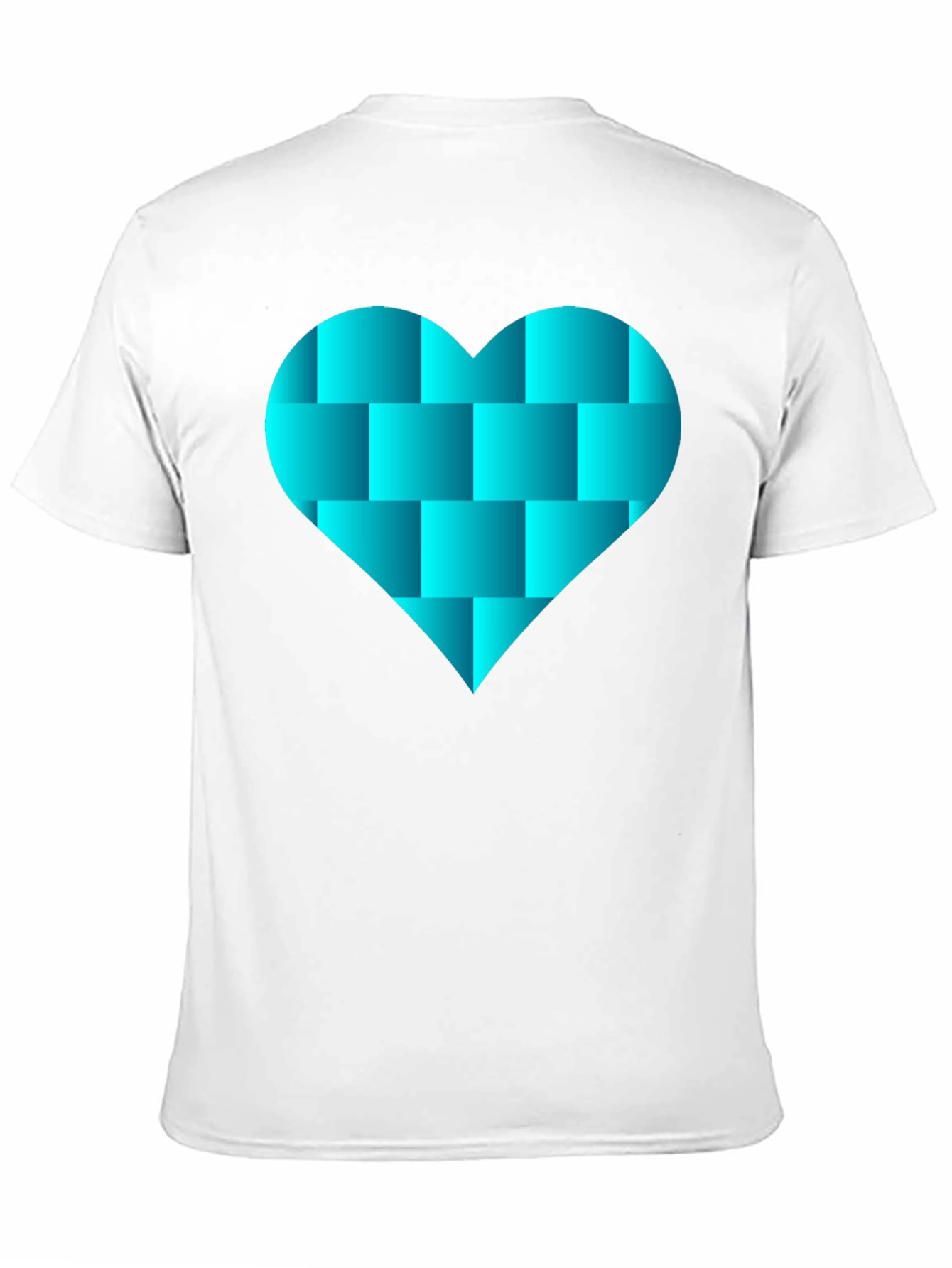 Geometric Heart Graphic Black Tee Shirt