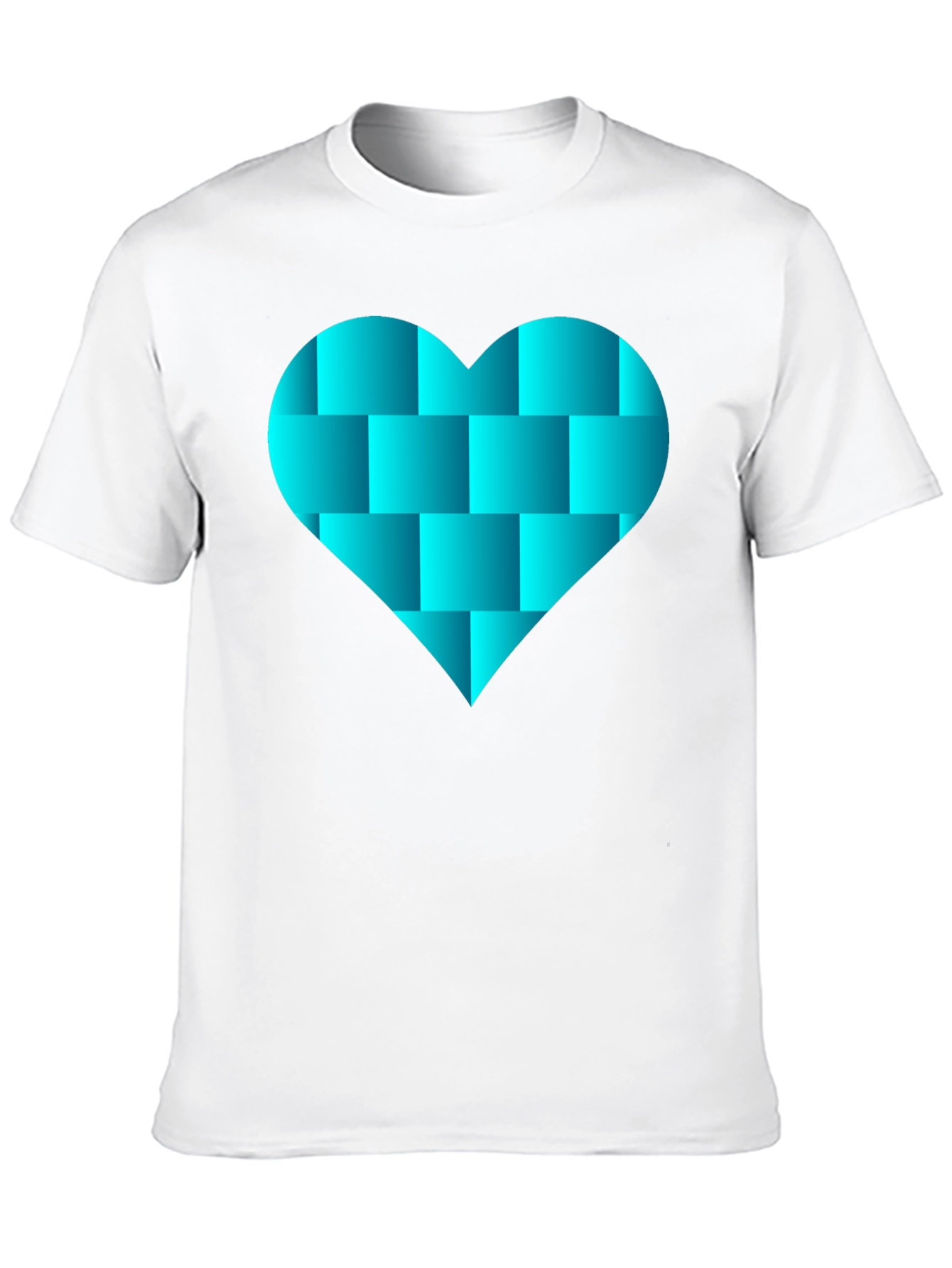 Geometric Heart Graphic Black Tee Shirt