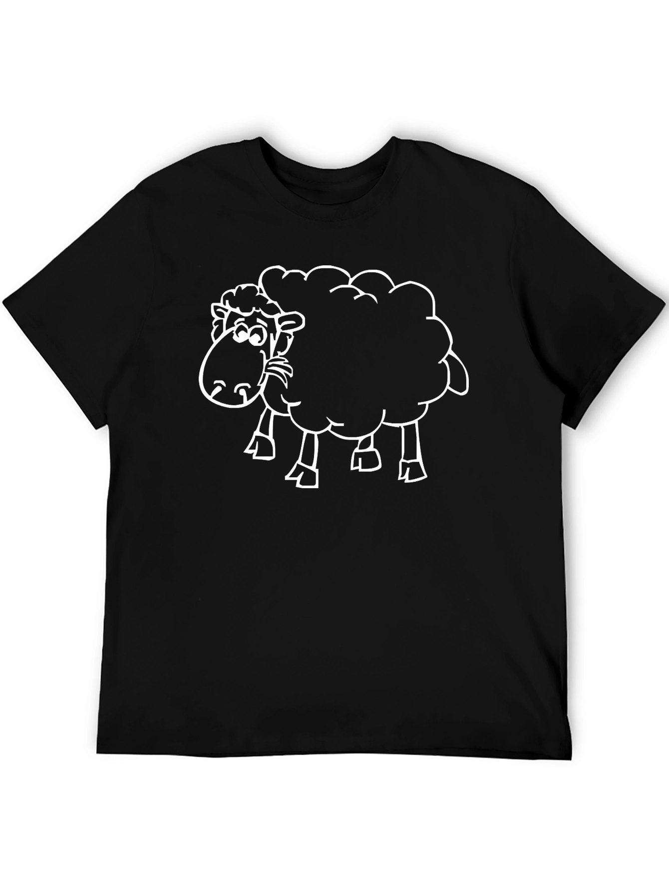Funny Sheep Graphic Black T-Shirt