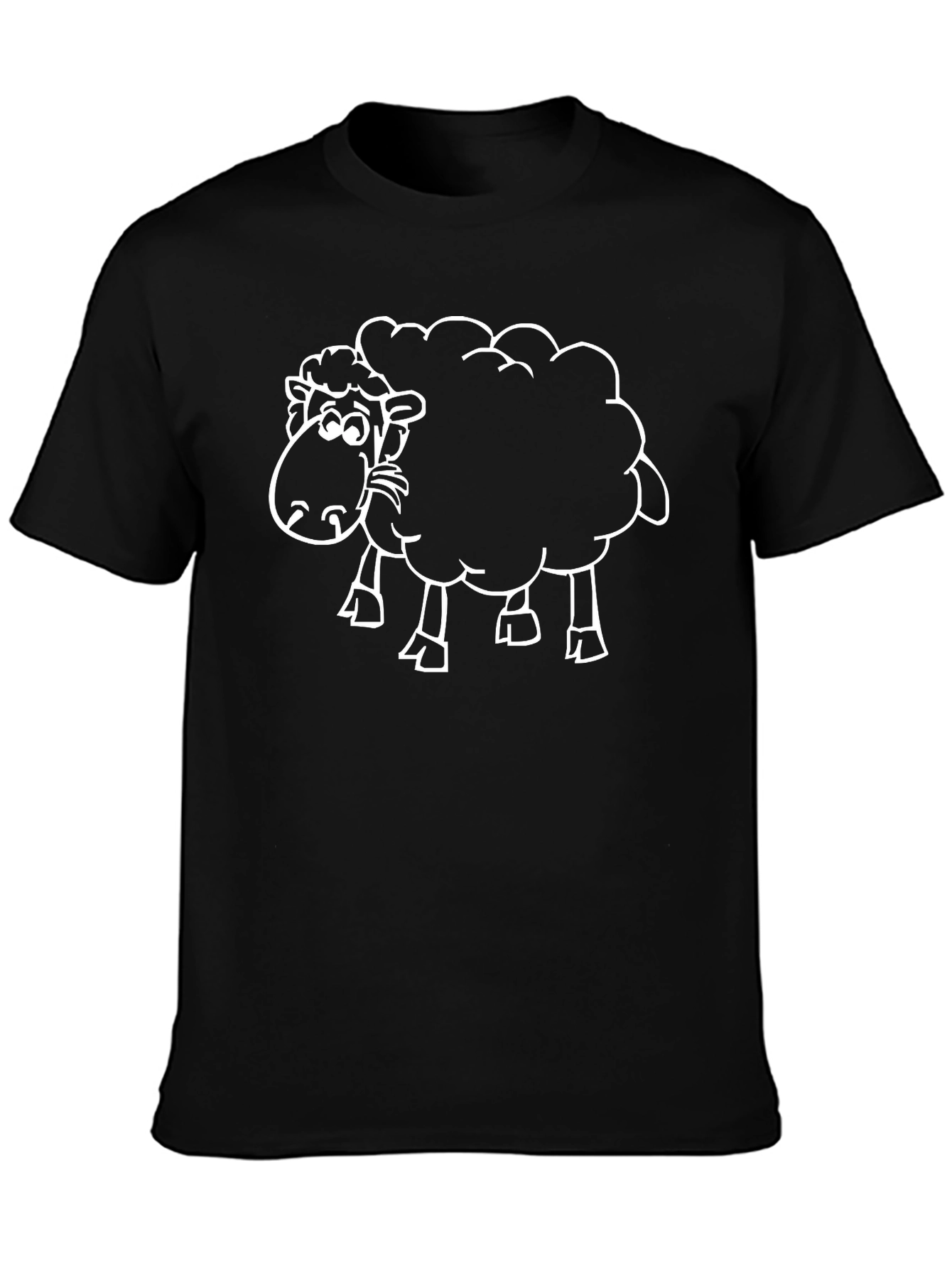 Funny Sheep Graphic Black T-Shirt
