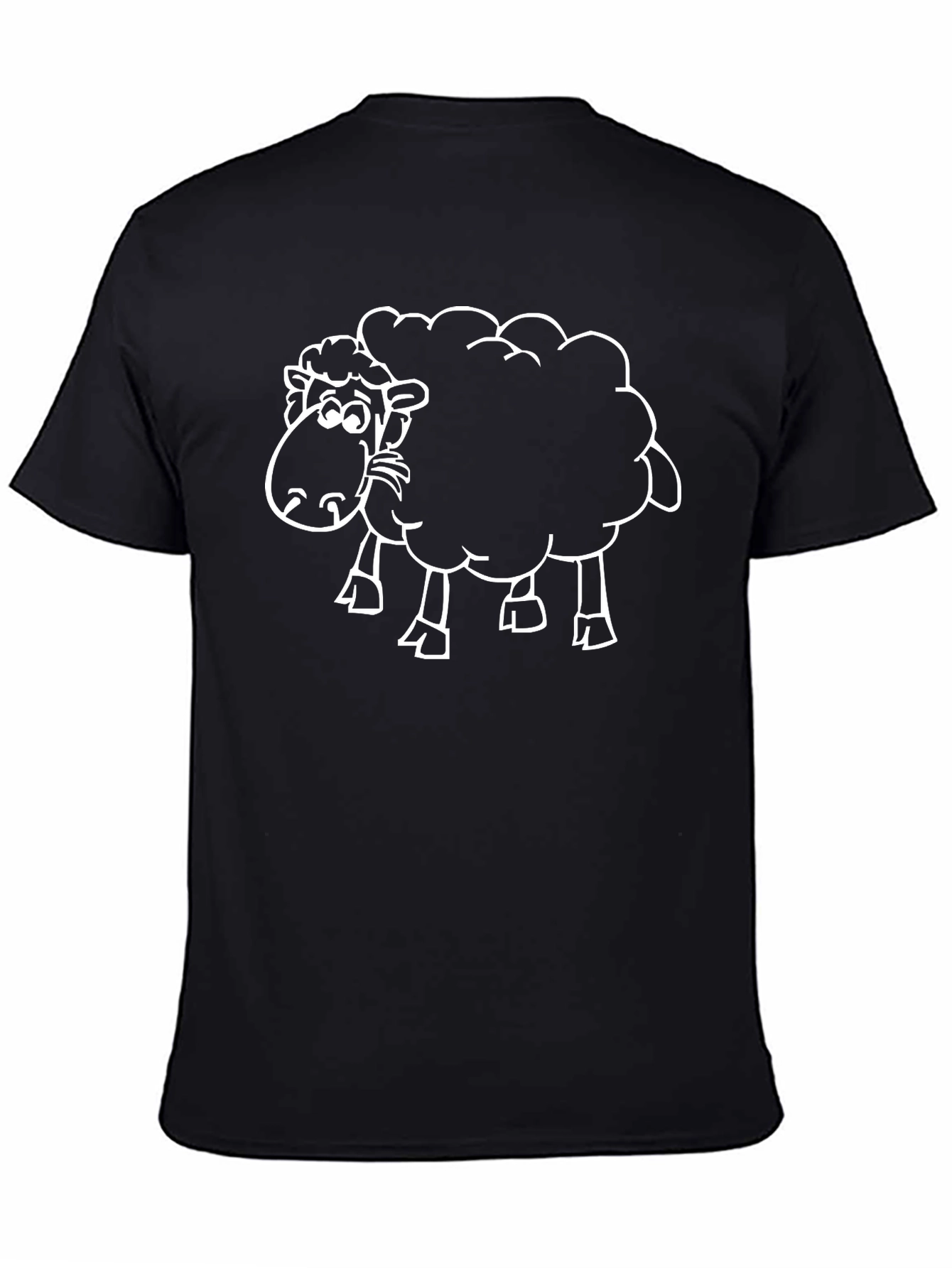 Funny Sheep Graphic Black T-Shirt