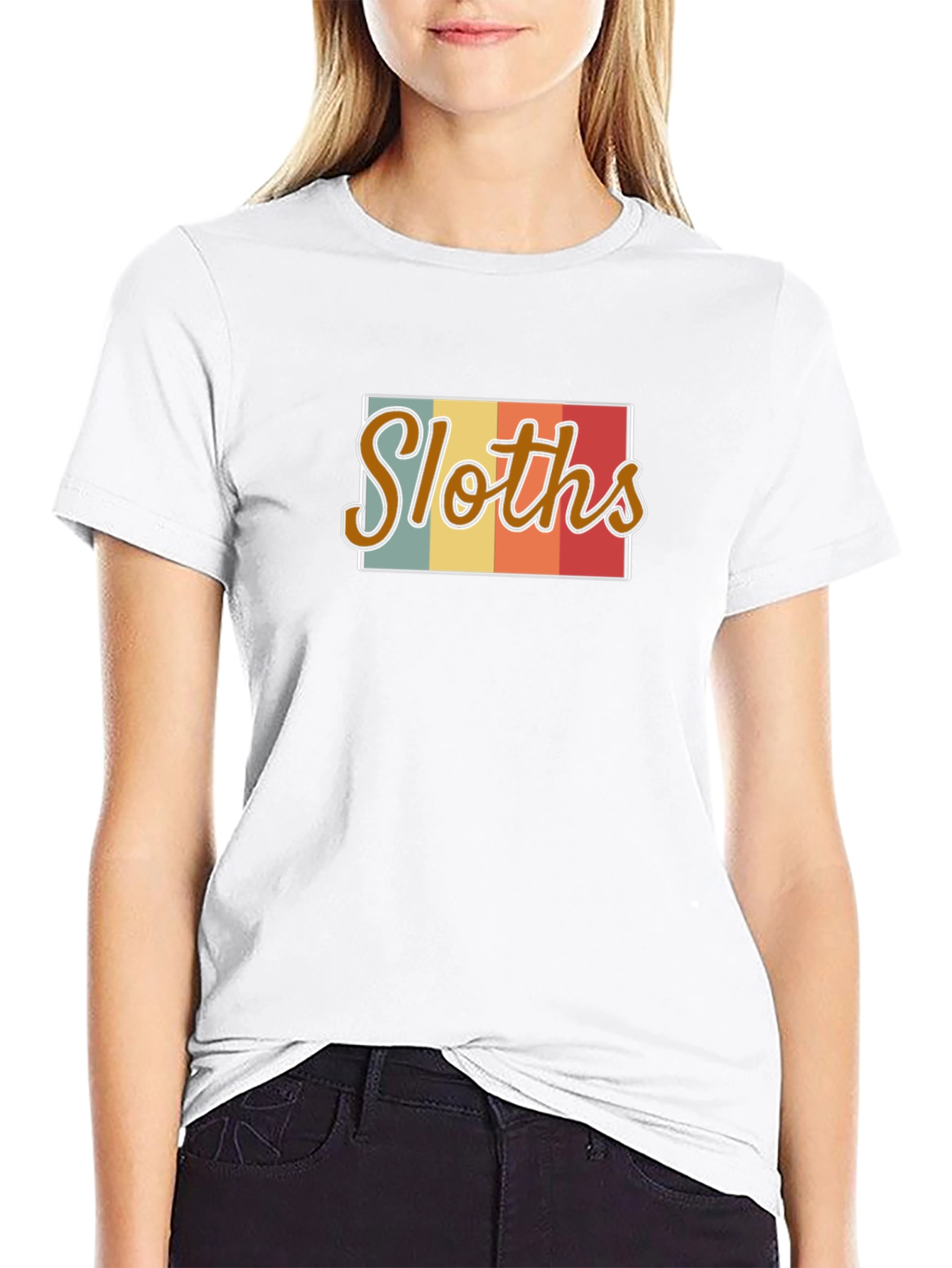 Retro Sloths Graphic Tee - Mens Black T-Shirt