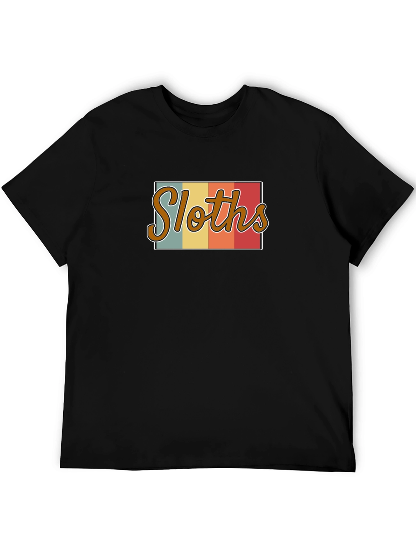 Retro Sloths Graphic Tee - Mens Black T-Shirt