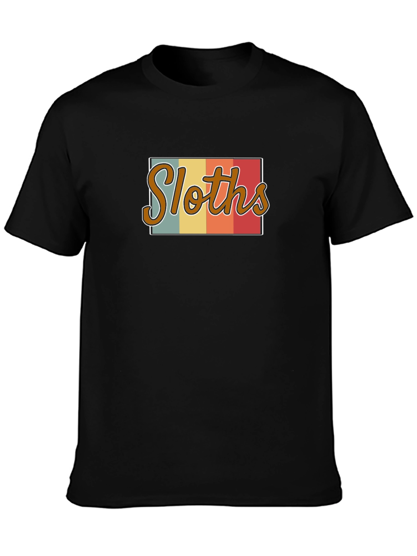 Retro Sloths Graphic Tee - Mens Black T-Shirt