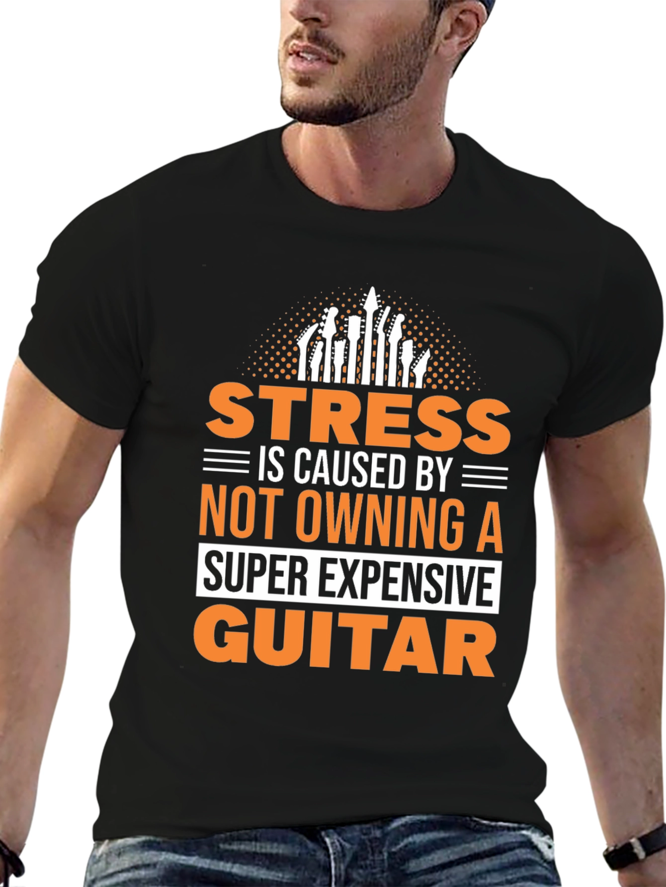 Stress Guitar T-Shirt - Funny Musician Tee