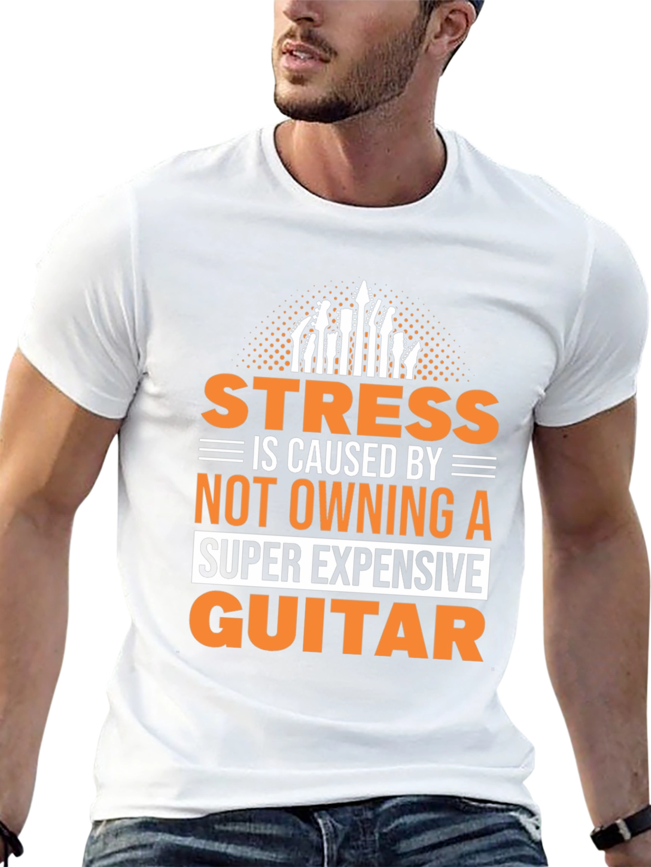 Stress Guitar T-Shirt - Funny Musician Tee