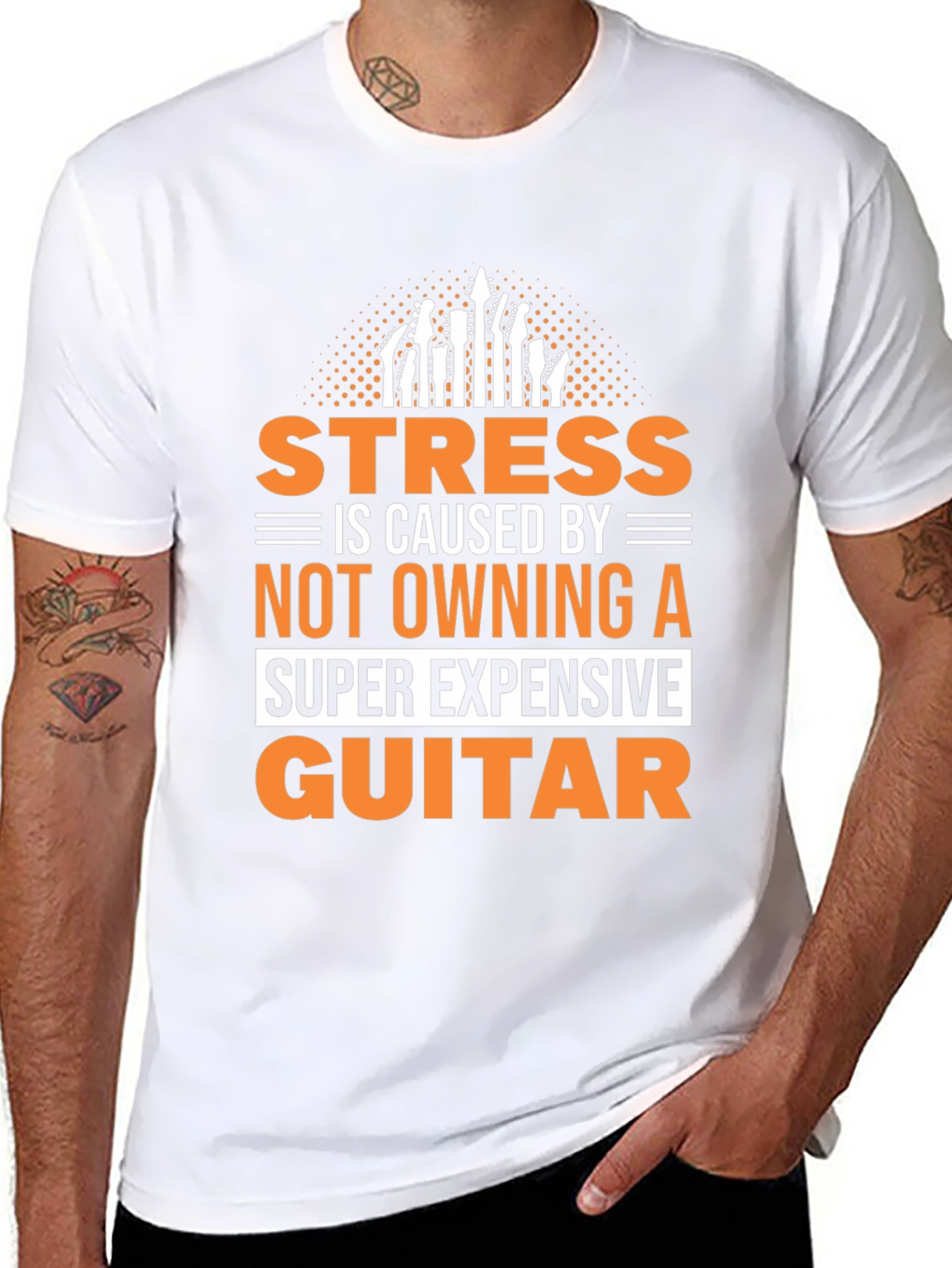 Stress Guitar T-Shirt - Funny Musician Tee