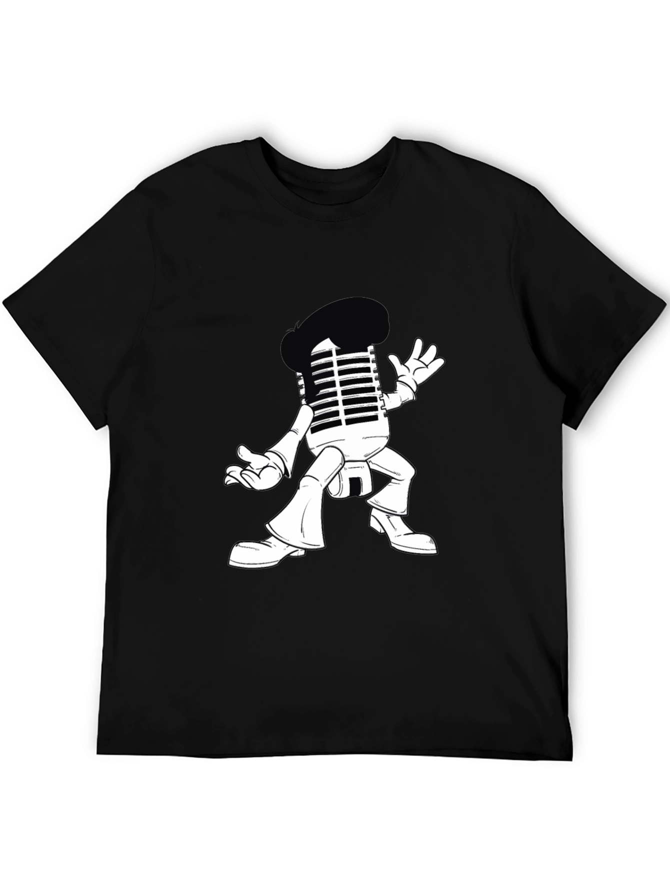 Retro Microphone Character Graphic T-Shirt