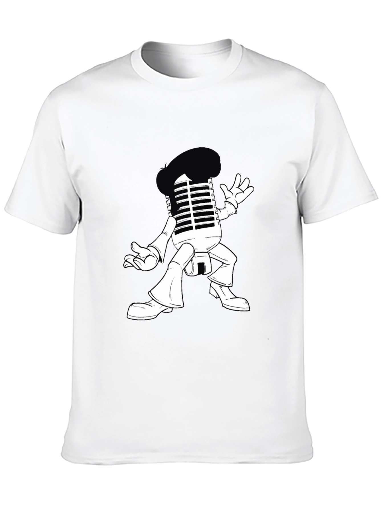 Retro Microphone Character Graphic T-Shirt