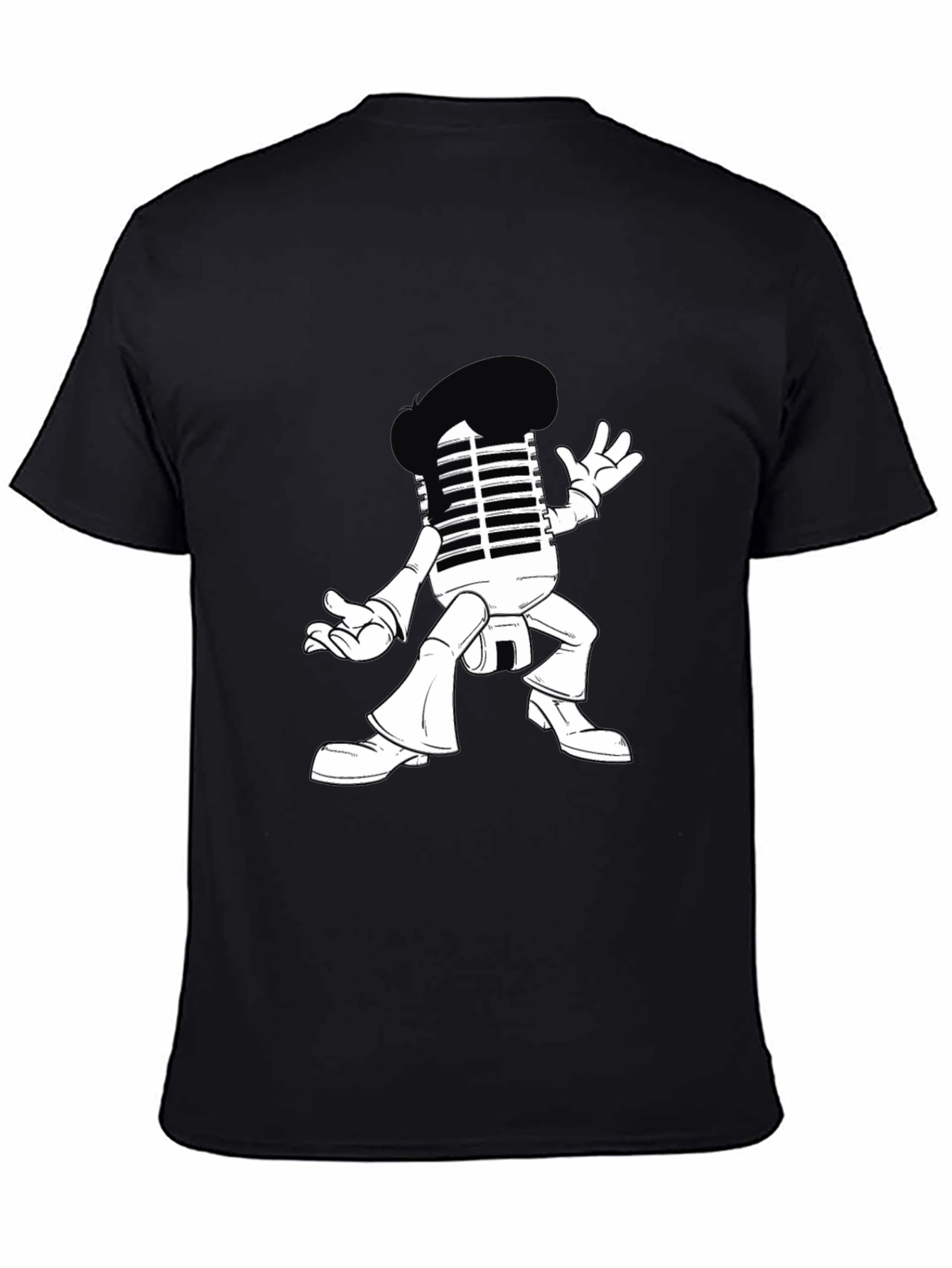 Retro Microphone Character Graphic T-Shirt