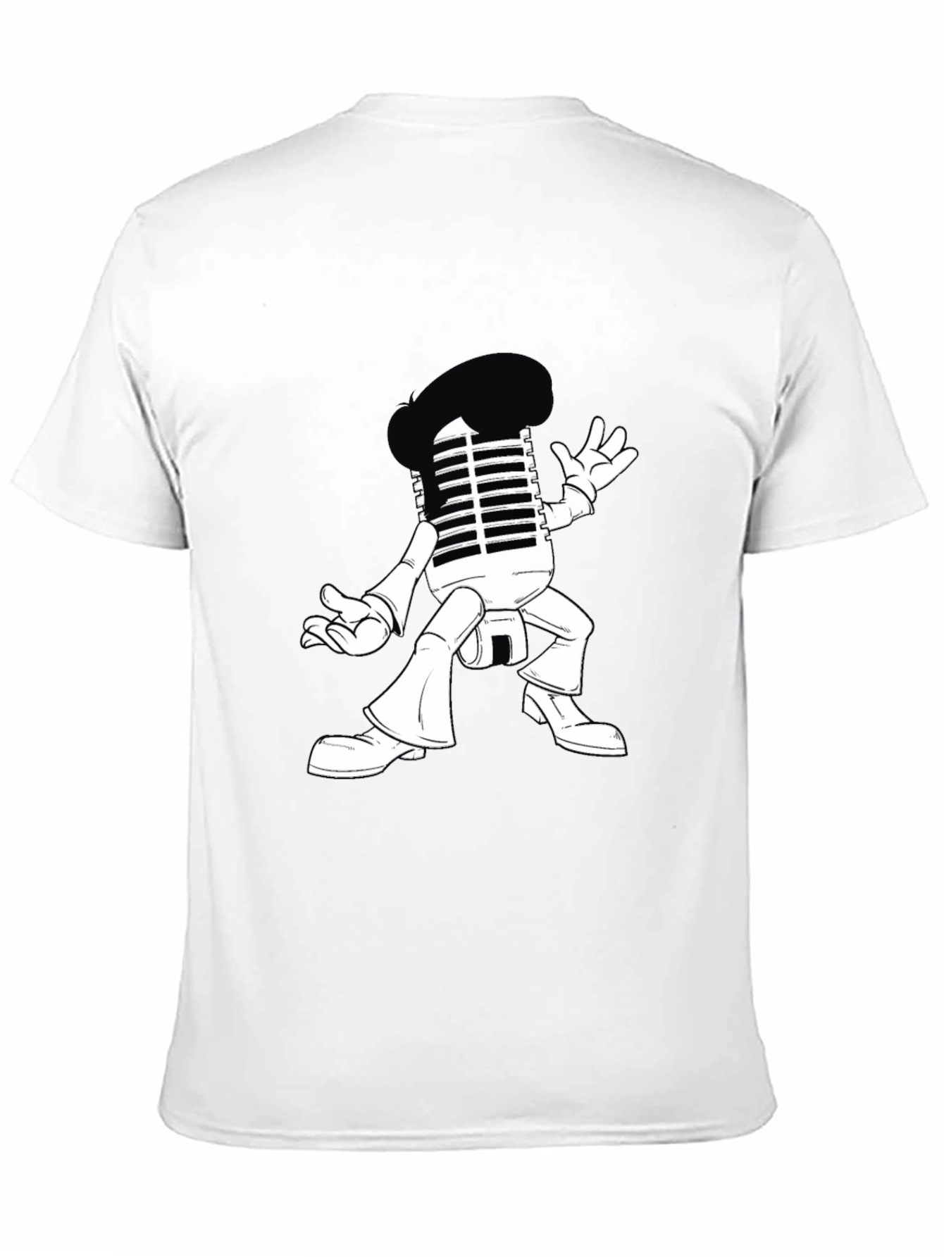 Retro Microphone Character Graphic T-Shirt