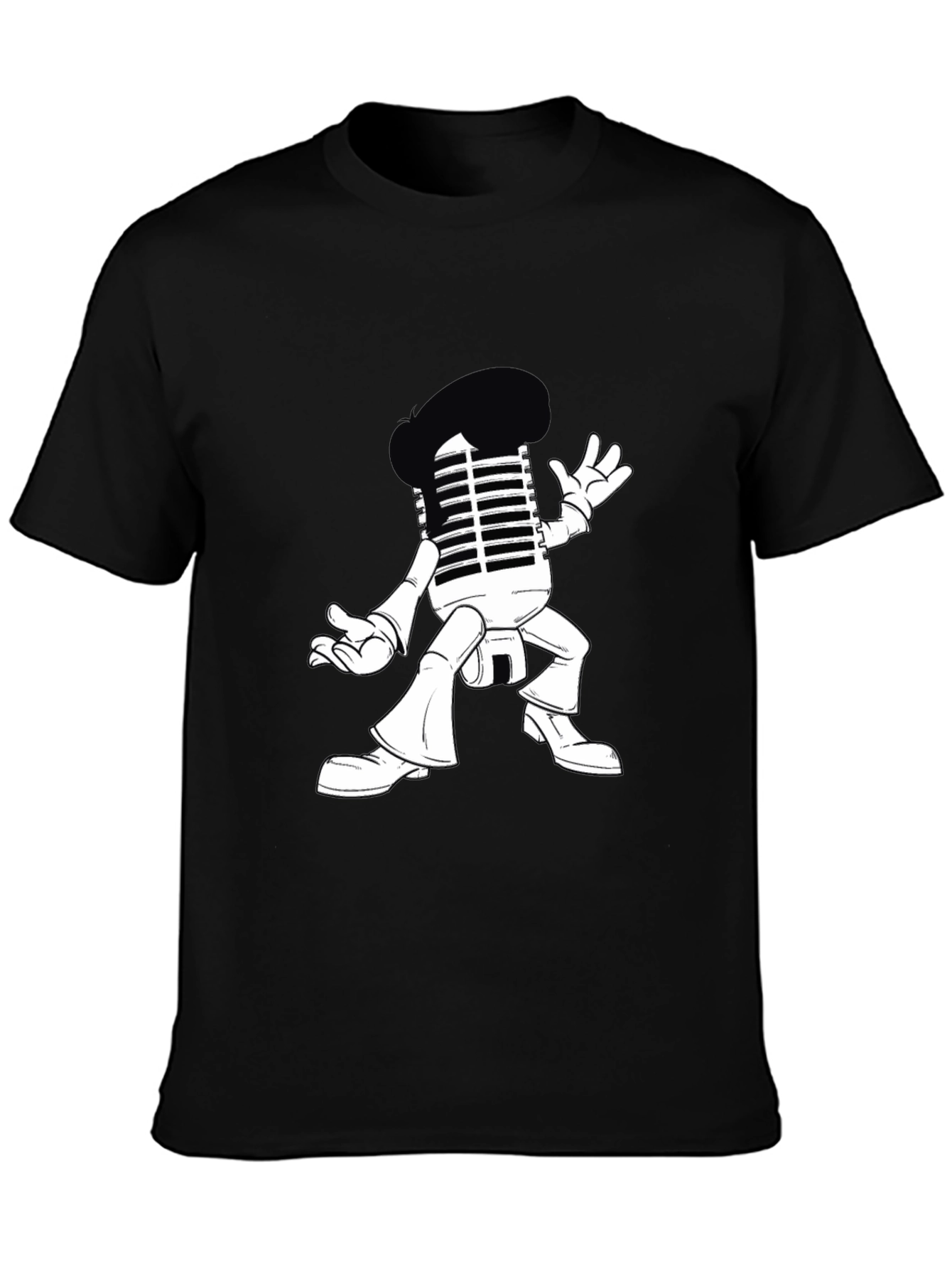 Retro Microphone Character Graphic T-Shirt