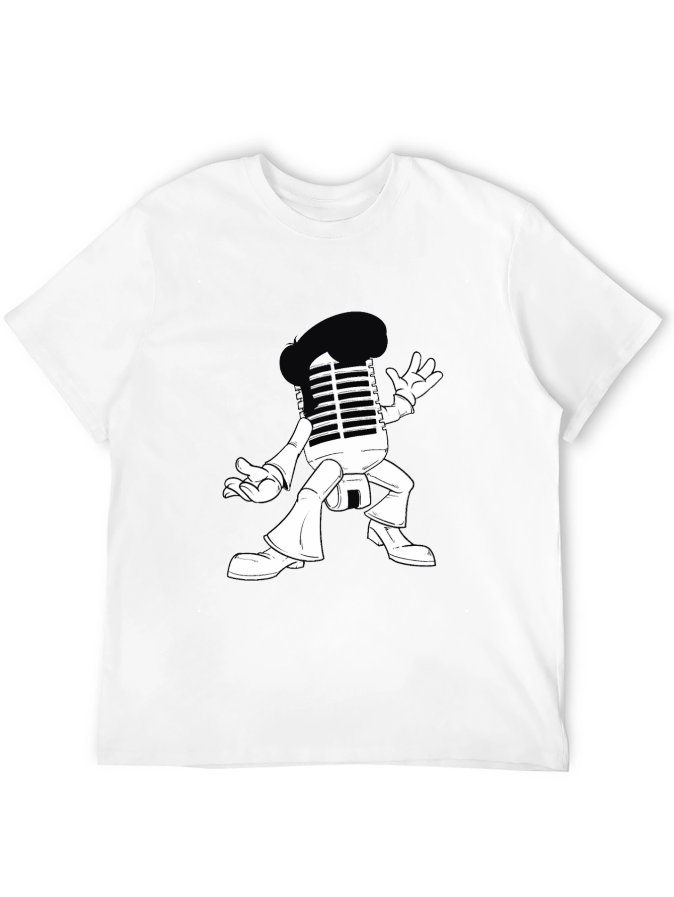 Retro Microphone Character Graphic T-Shirt