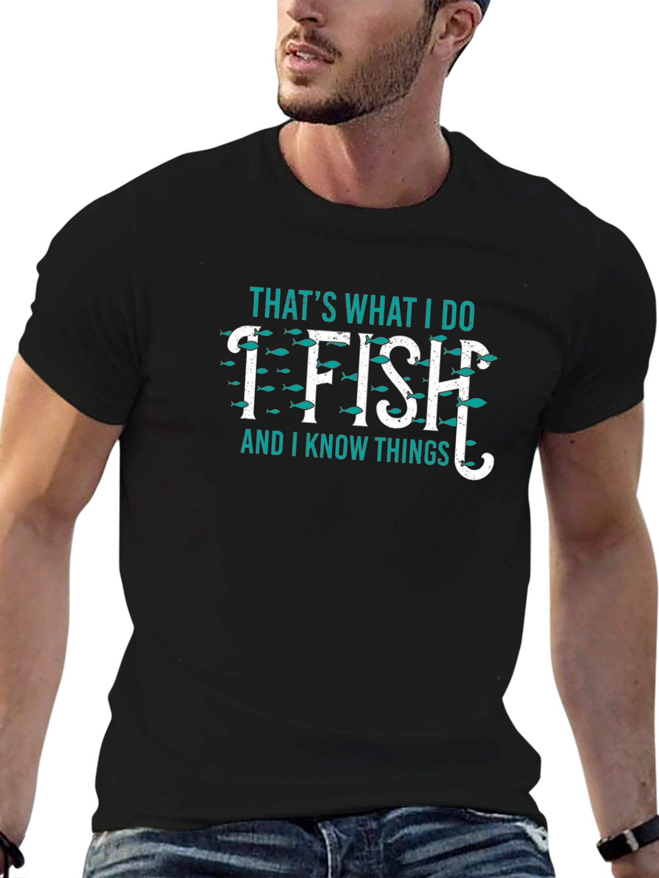 I Fish & Know Things Mens Black T-Shirt