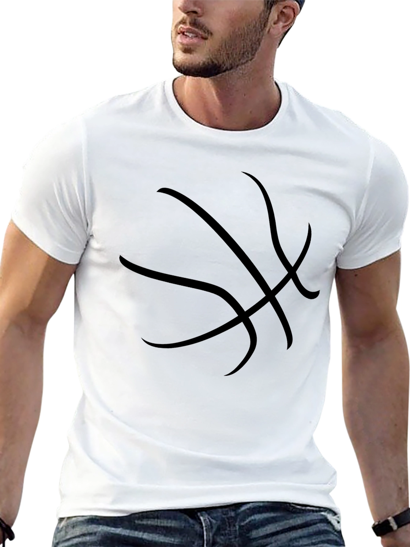 Basketball Graphic T-Shirt - Black Cotton Tee