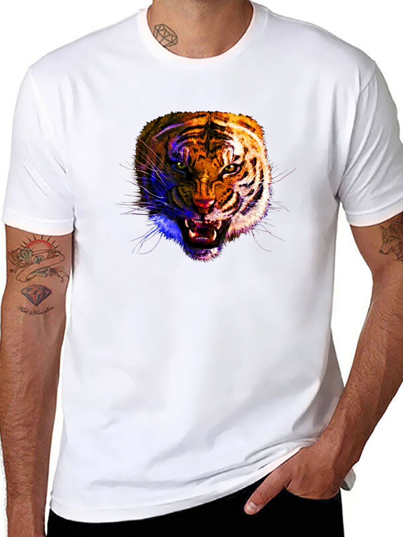 Fierce Tiger Graphic Black T-Shirt