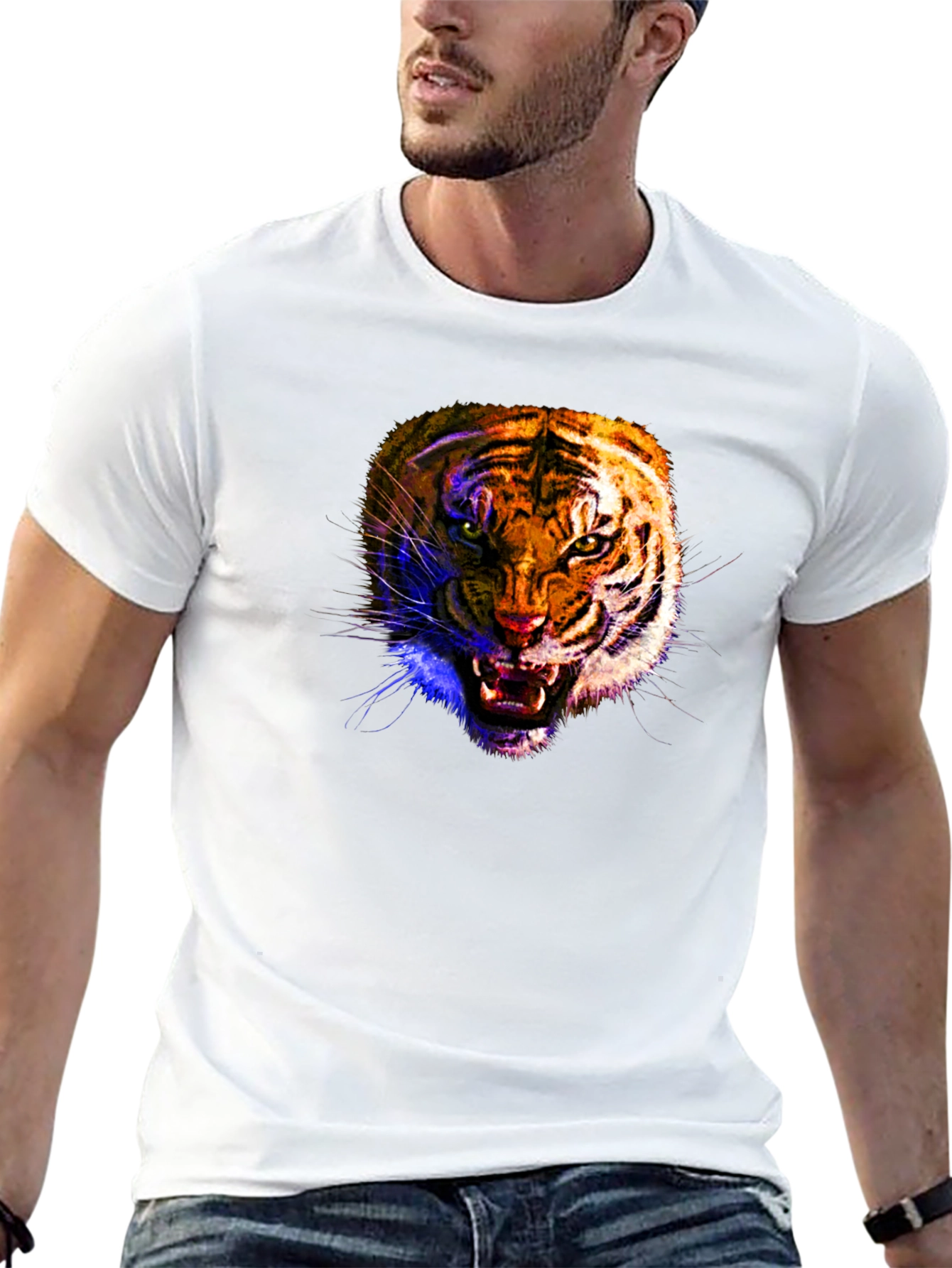 Fierce Tiger Graphic Black T-Shirt