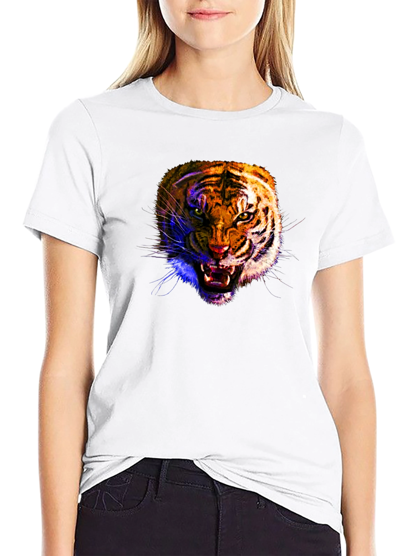 Fierce Tiger Graphic Black T-Shirt