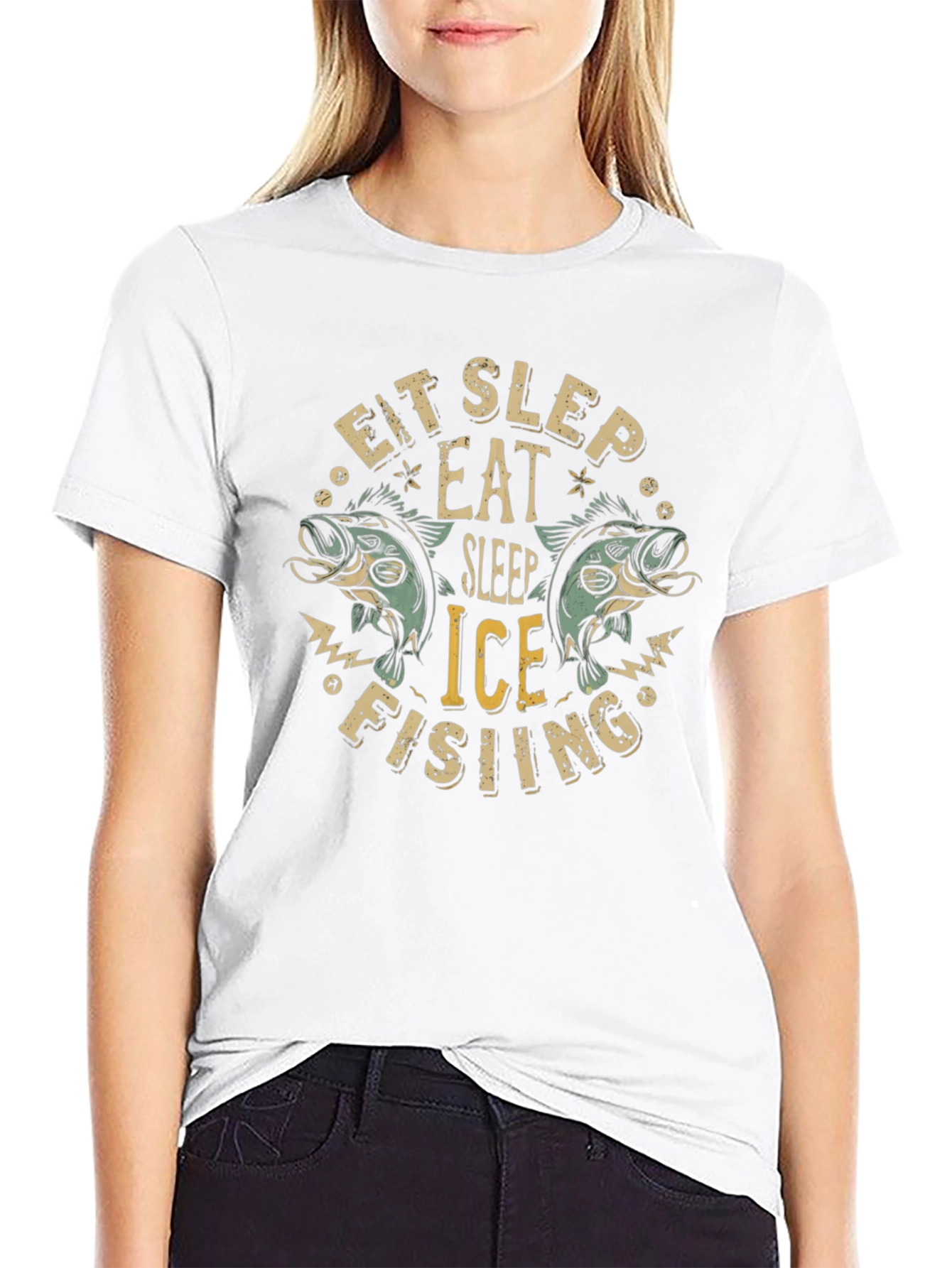 Eat Sleep Ice Fishing Graphic T-Shirt