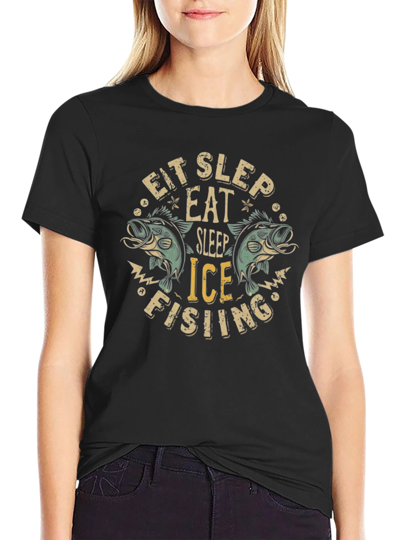 Eat Sleep Ice Fishing Graphic T-Shirt