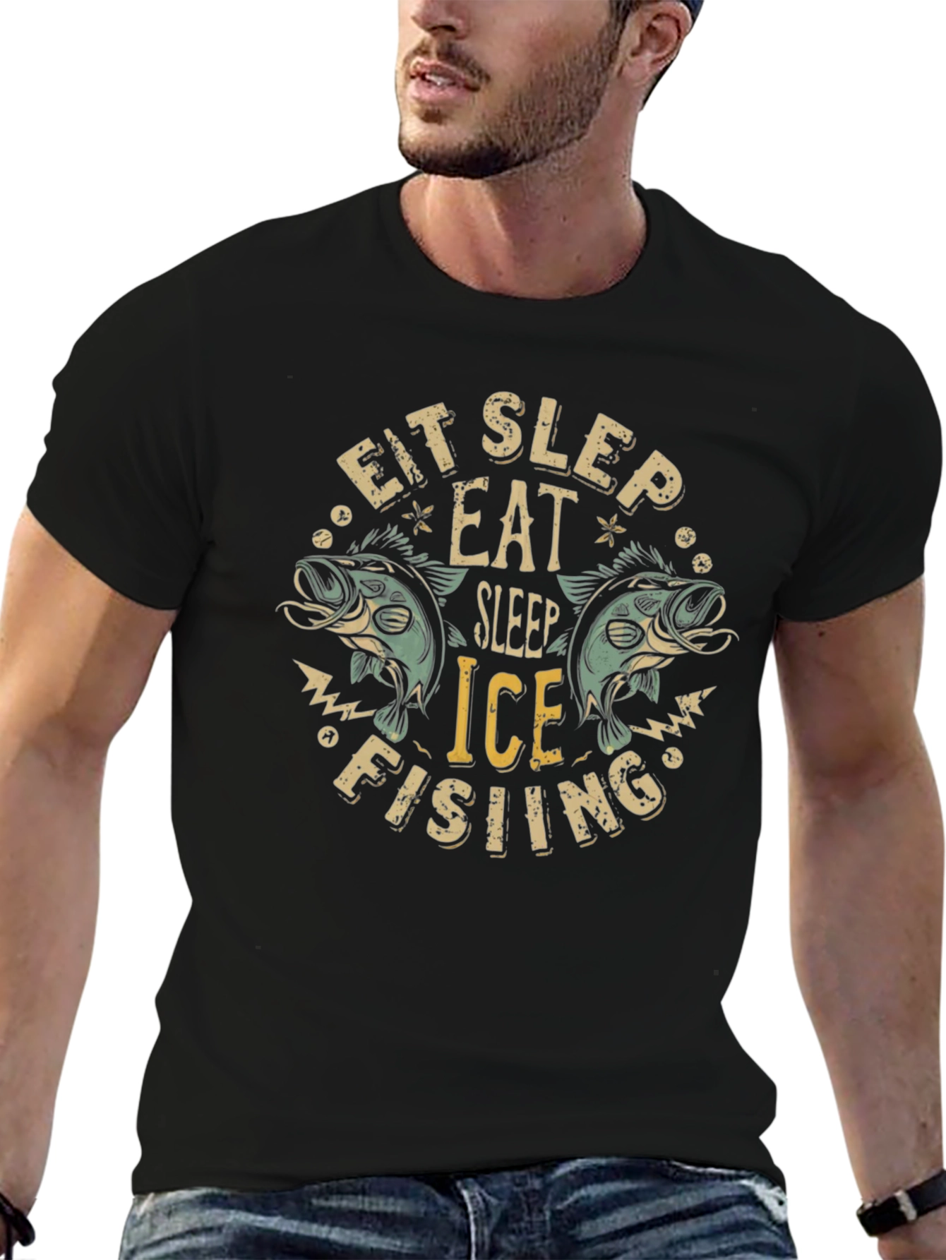 Eat Sleep Ice Fishing Graphic T-Shirt