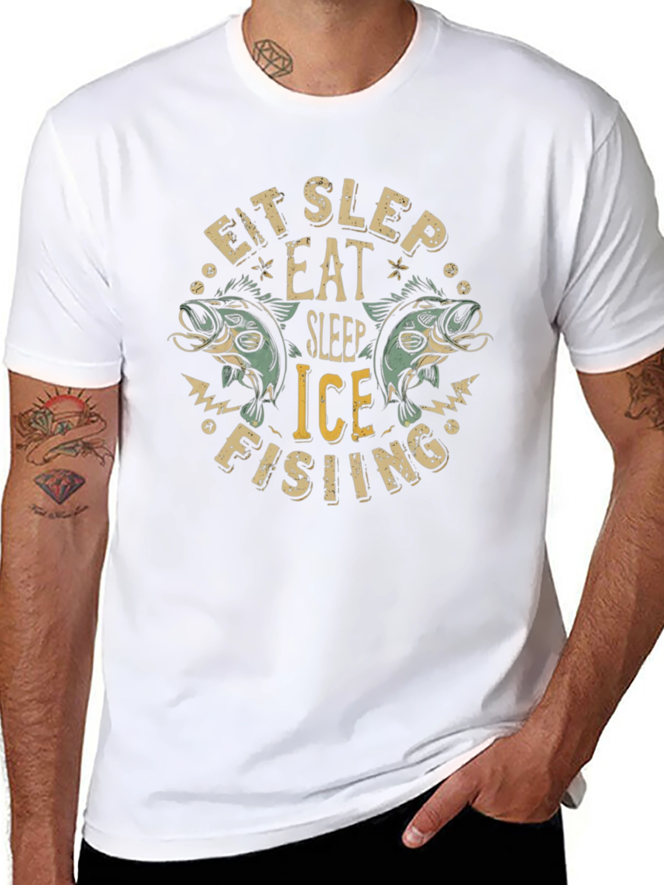 Eat Sleep Ice Fishing Graphic T-Shirt