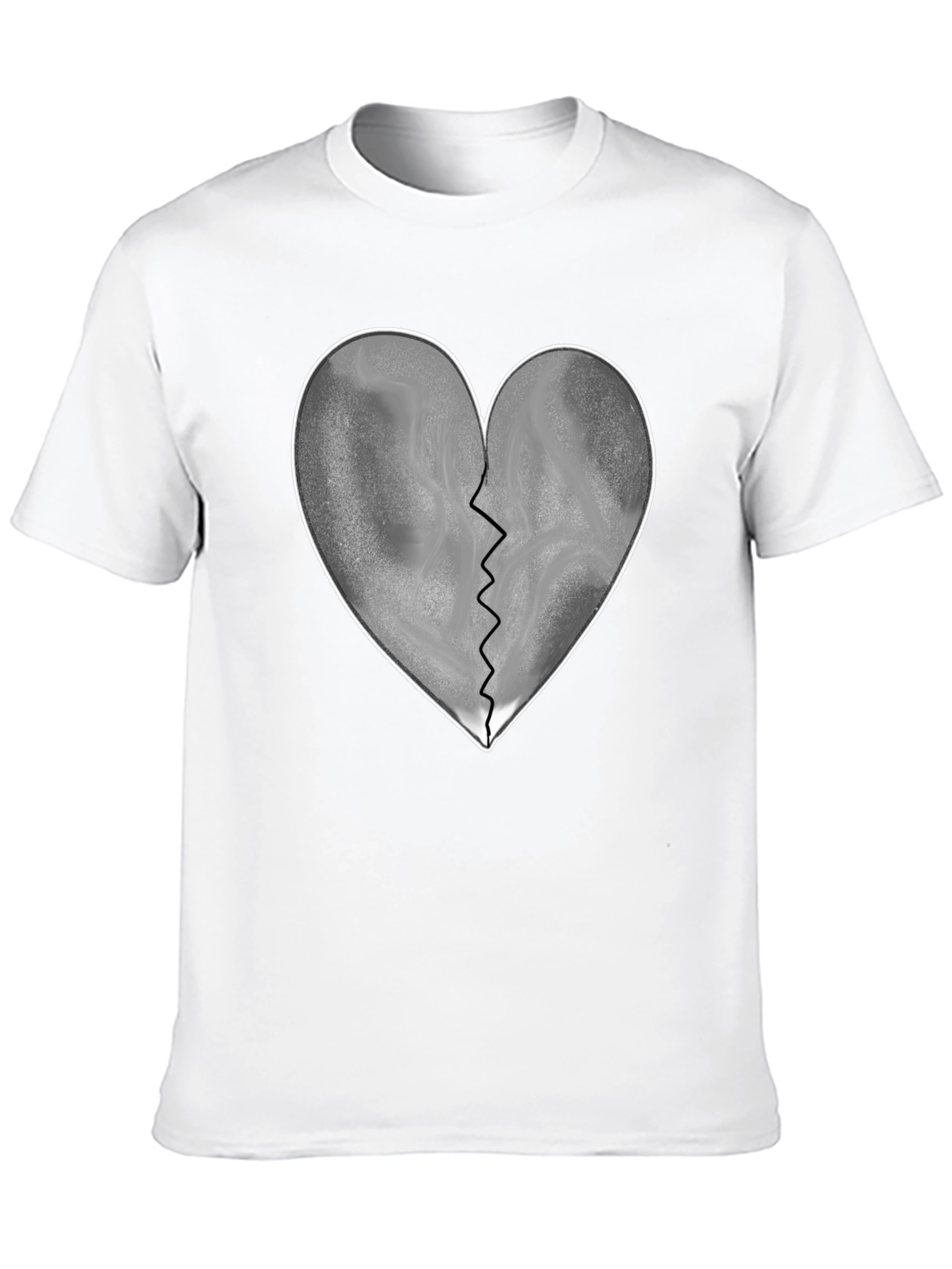 Broken Heart Graphic T-Shirt - Black Casual Tee