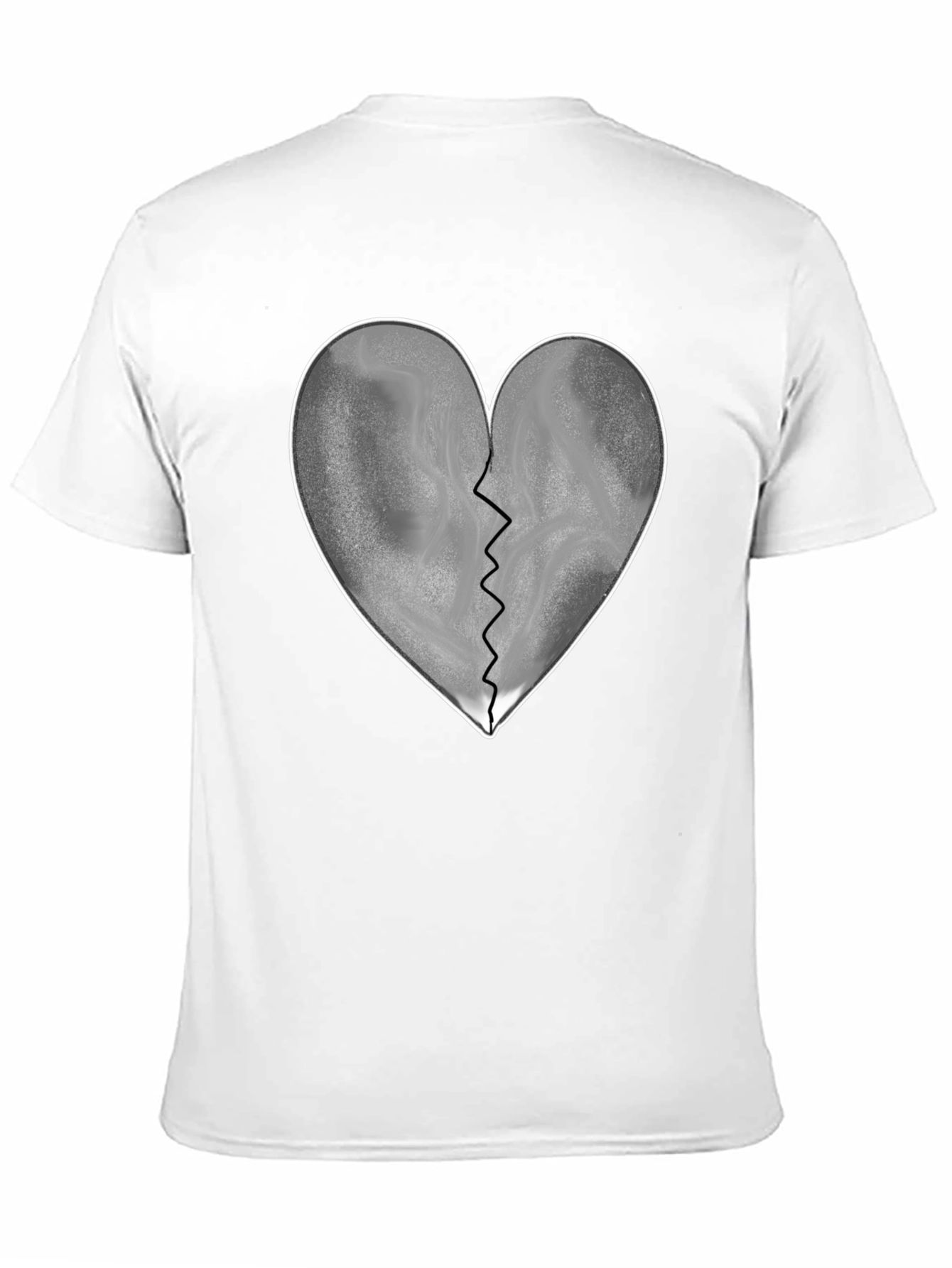 Broken Heart Graphic T-Shirt - Black Casual Tee