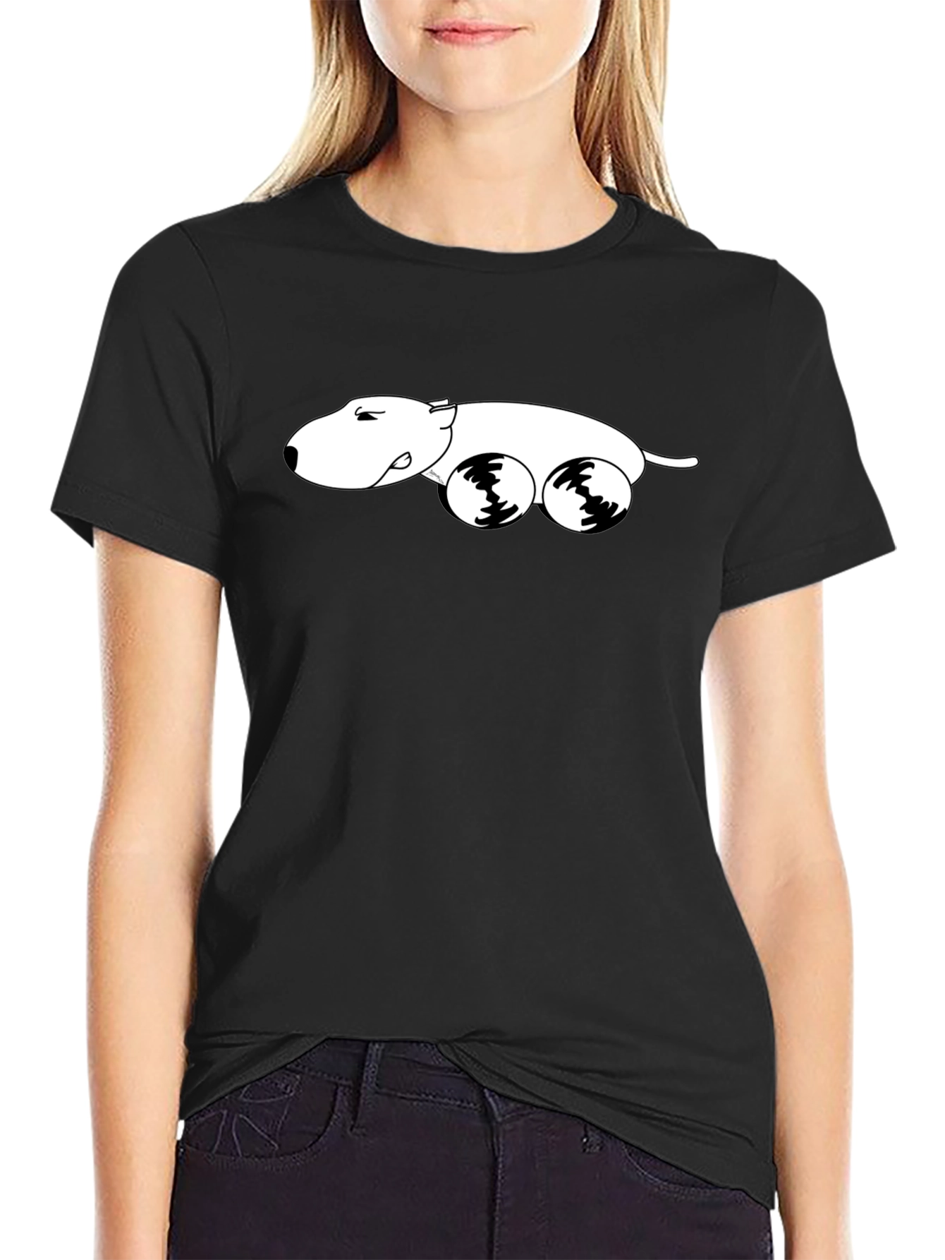 Cool Cartoon Dog Rolling T-Shirt