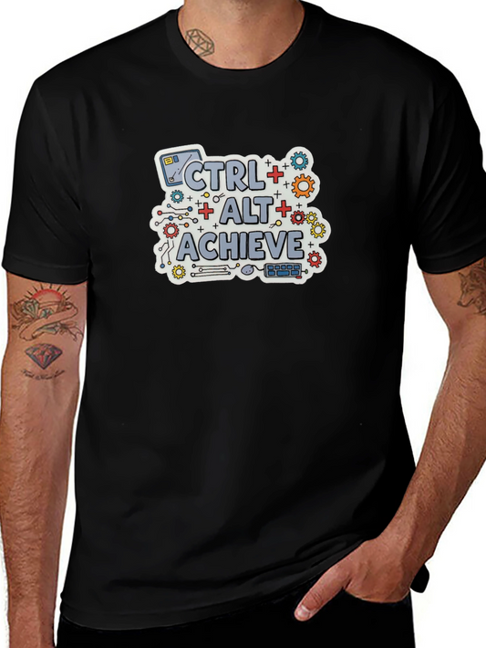 CTRL + ALT + ACHIEVE Black T-Shirt