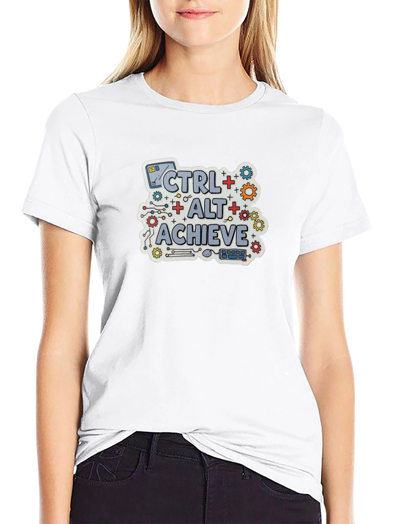 CTRL + ALT + ACHIEVE Black T-Shirt