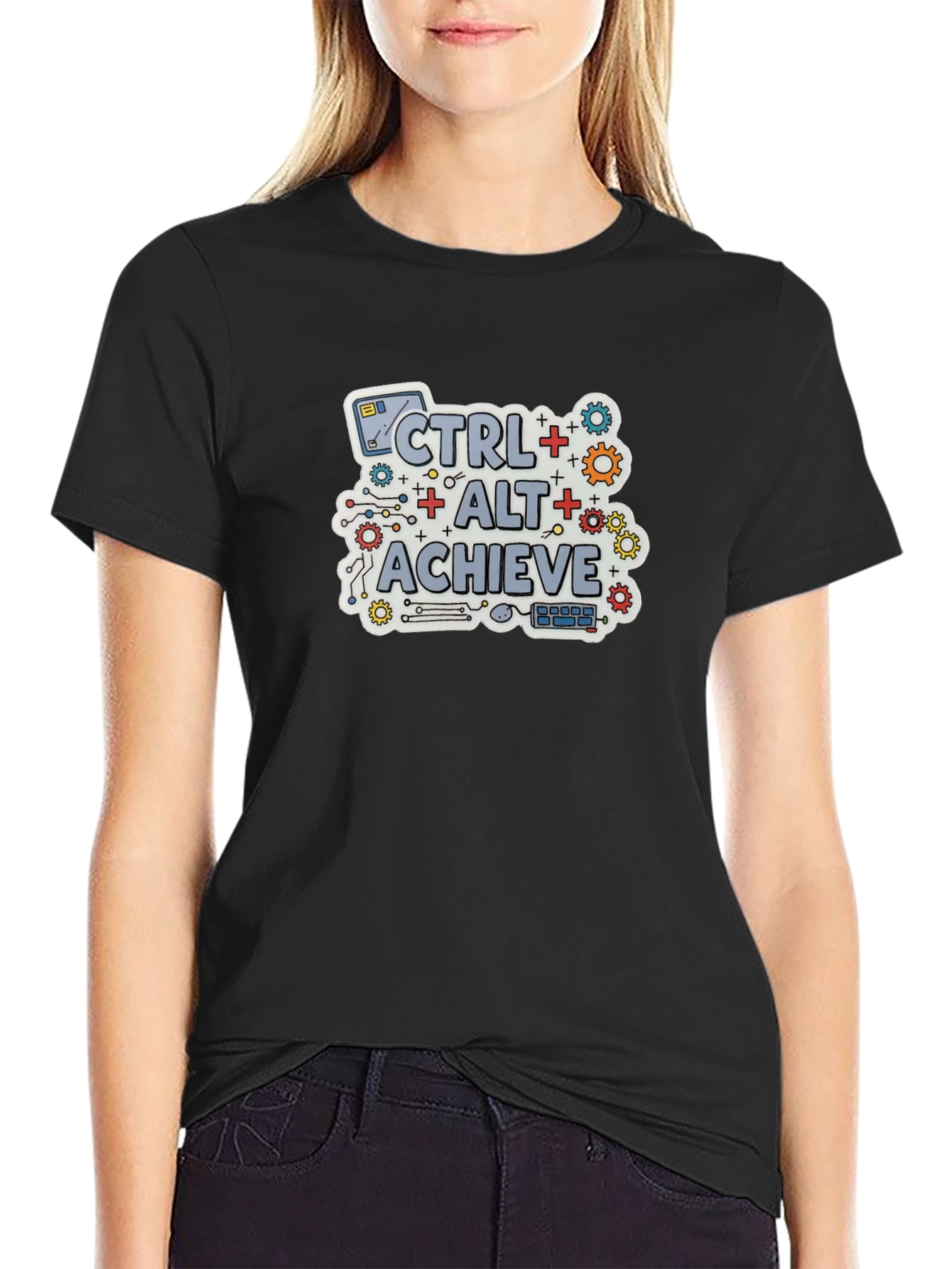 CTRL + ALT + ACHIEVE Black T-Shirt