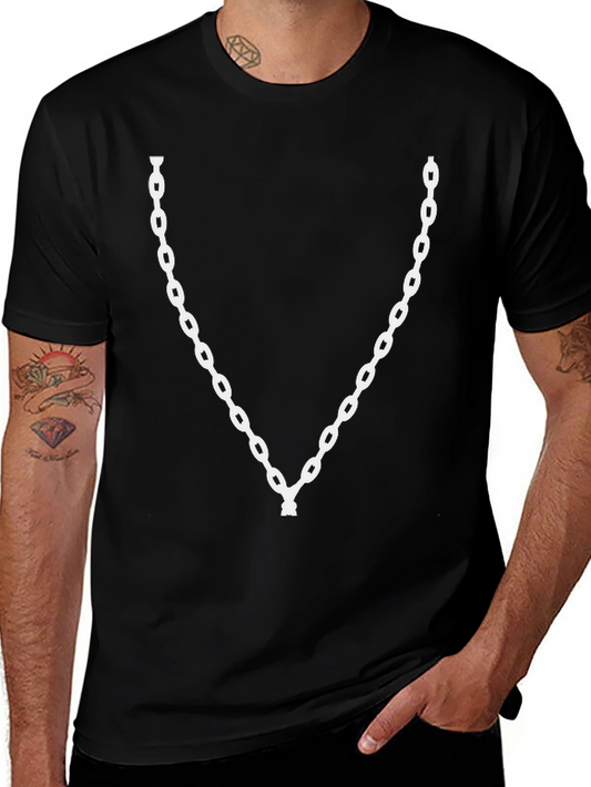 Chain Graphic Tee - Black Crew Neck