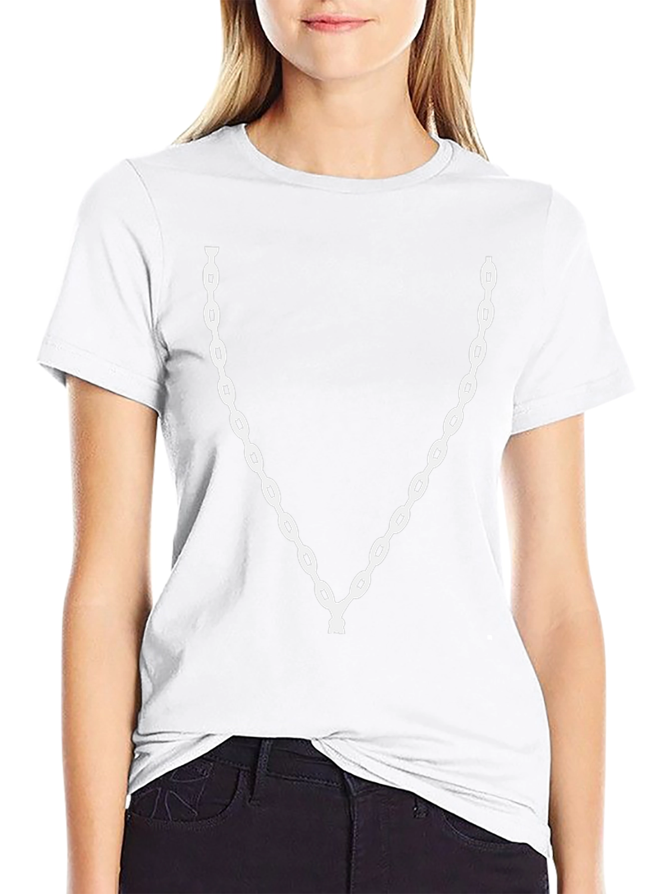 Chain Graphic Tee - Black Crew Neck
