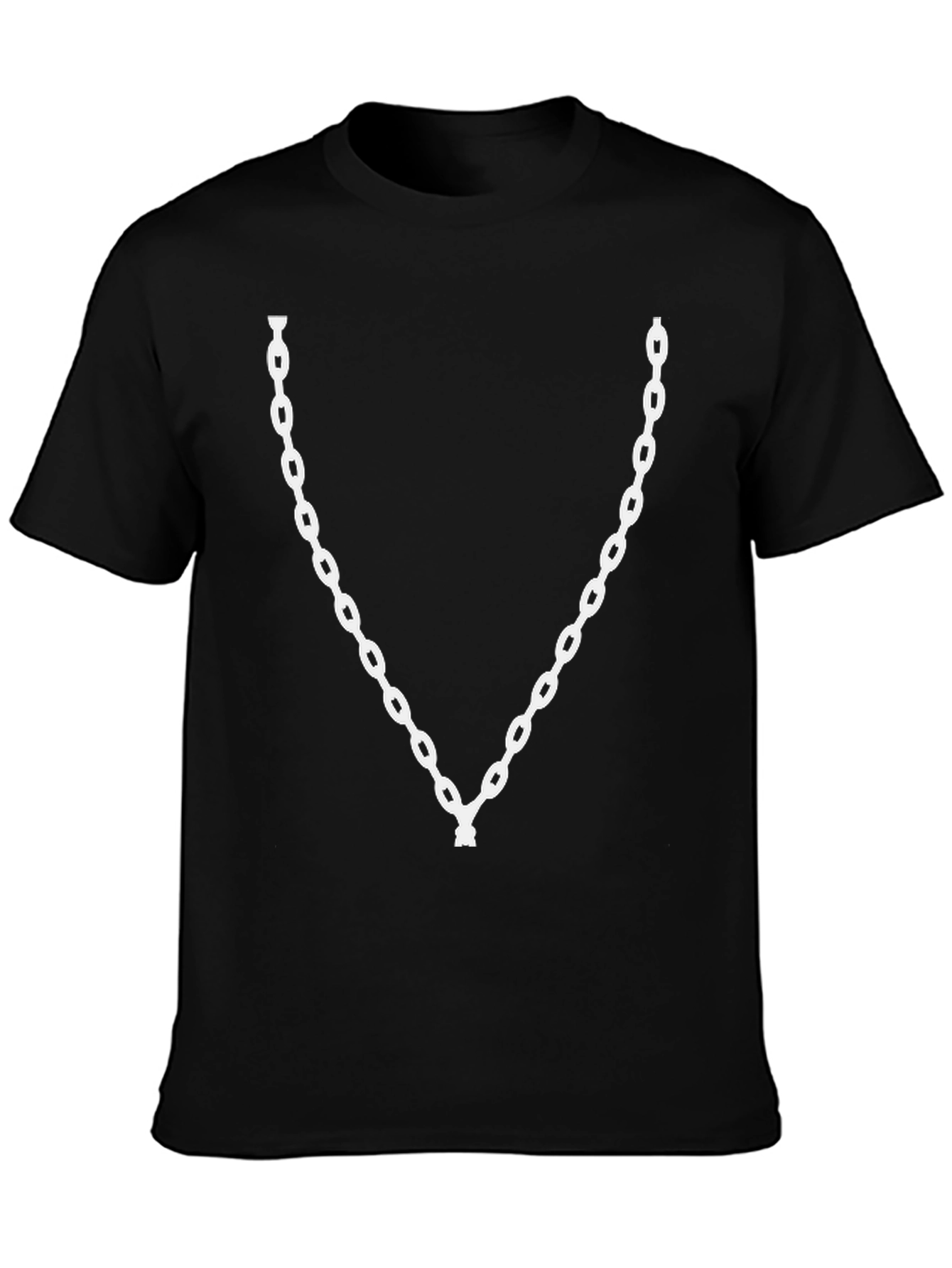 Chain Graphic Tee - Black Crew Neck