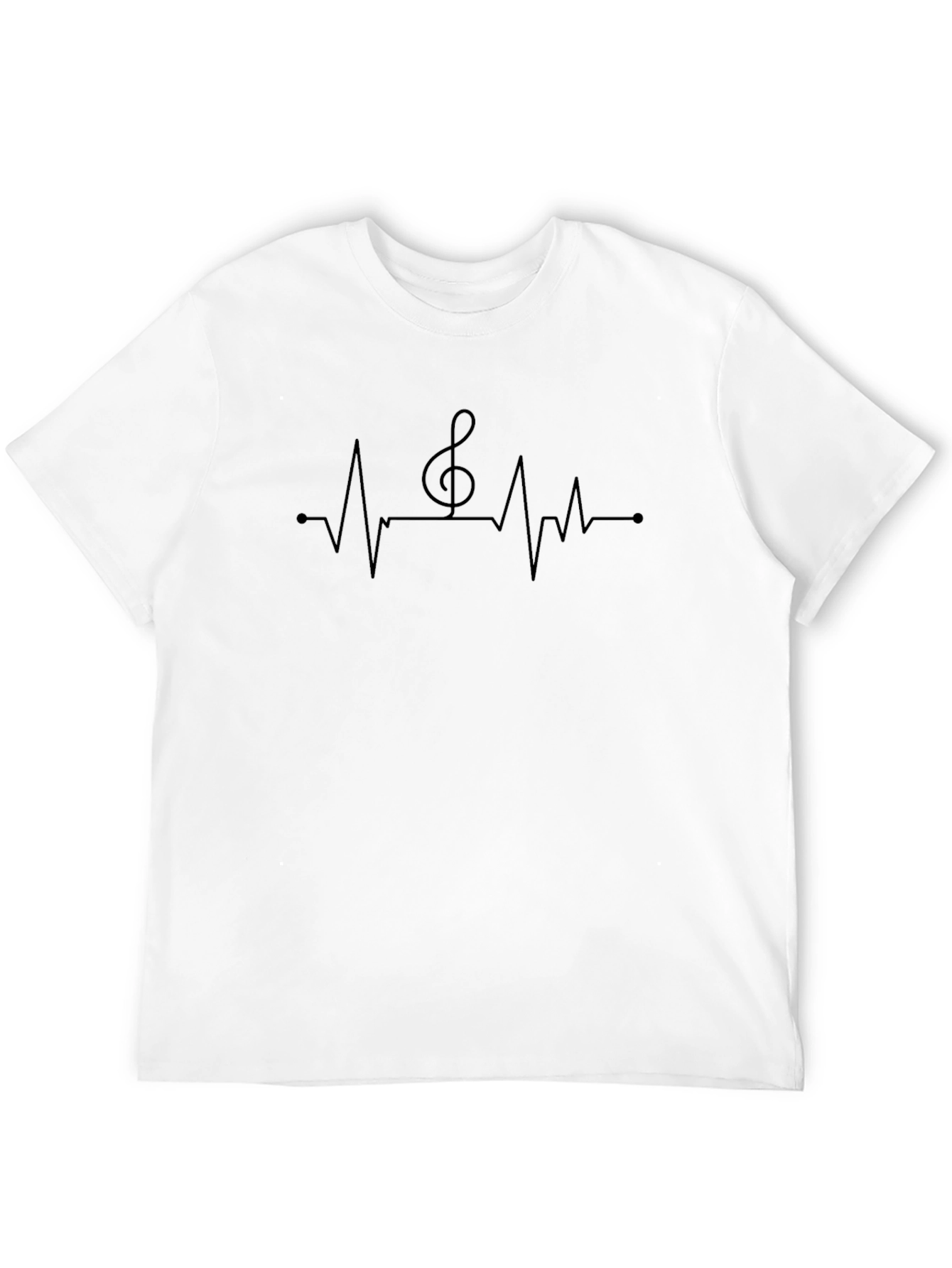 Music Heartbeat T-Shirt - Black Unique Design
