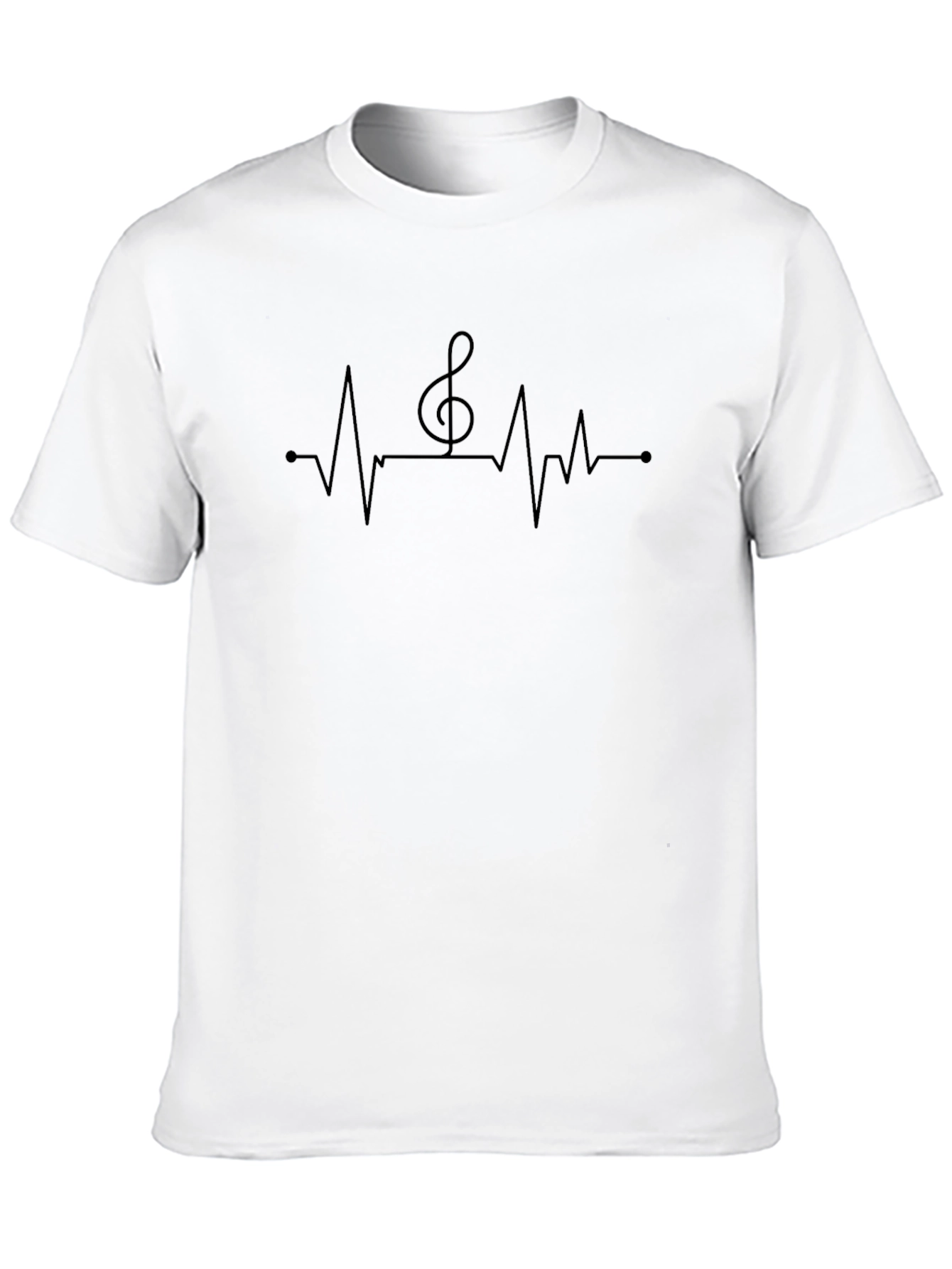 Music Heartbeat T-Shirt - Black Unique Design