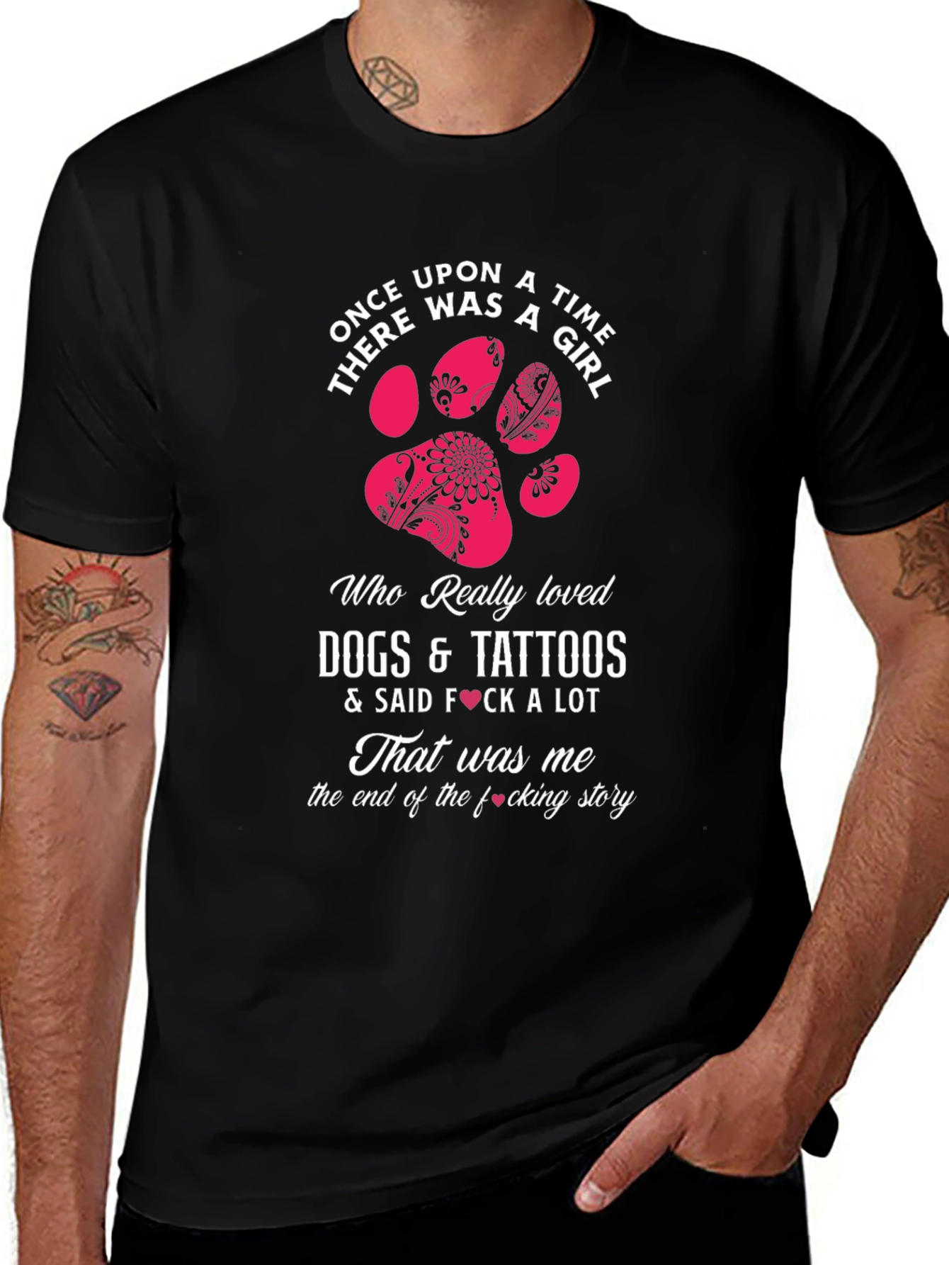 Dogs Tattoos & Girls Graphic T-Shirt
